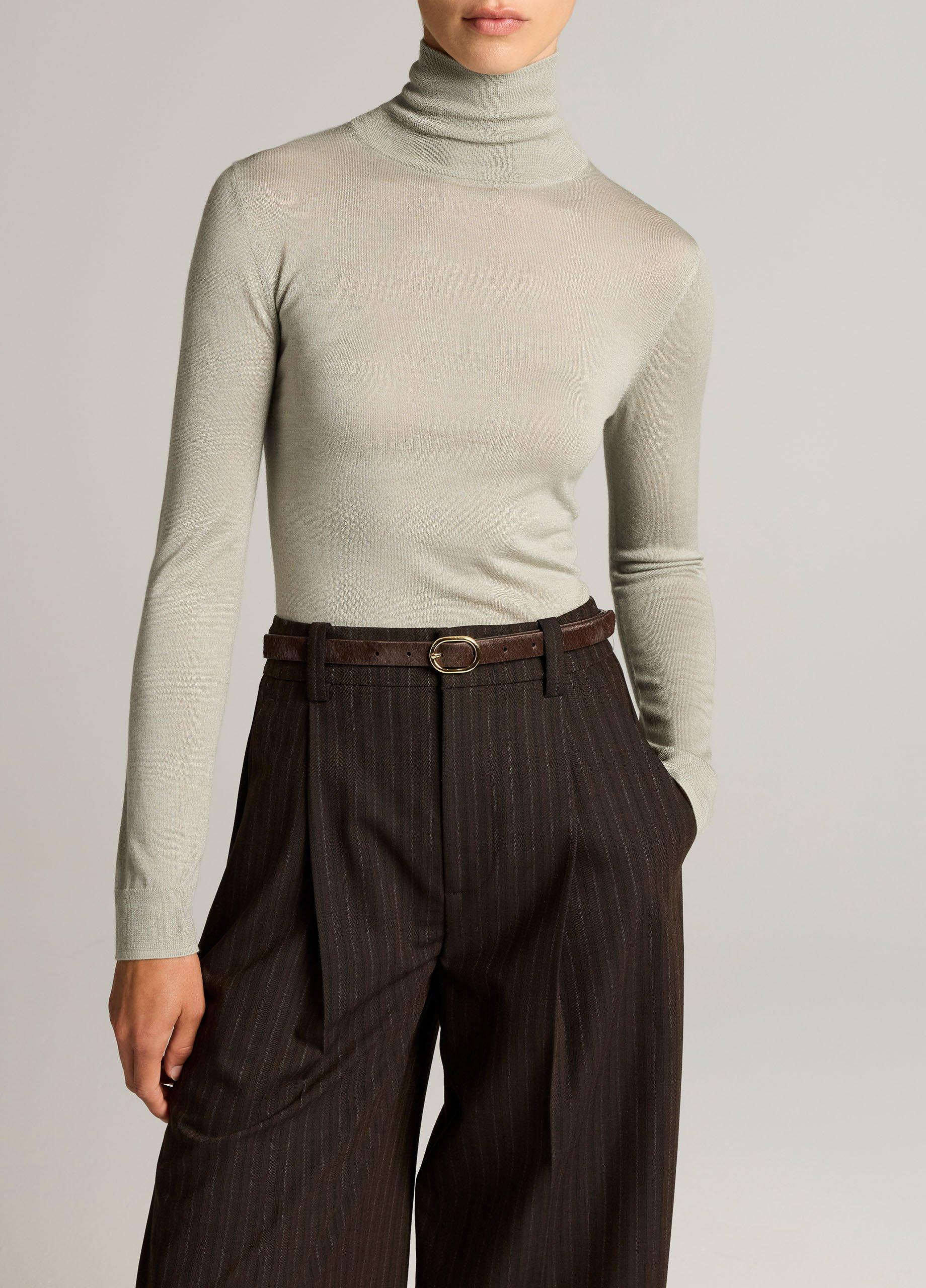 Cashmere-Silk Slim Turtleneck Sweater image number 0