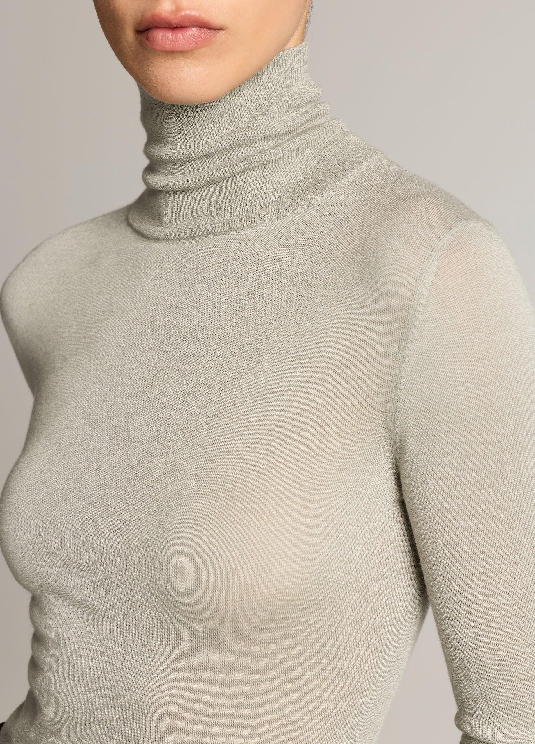 Cashmere-Silk Slim Turtleneck Sweater image number 1