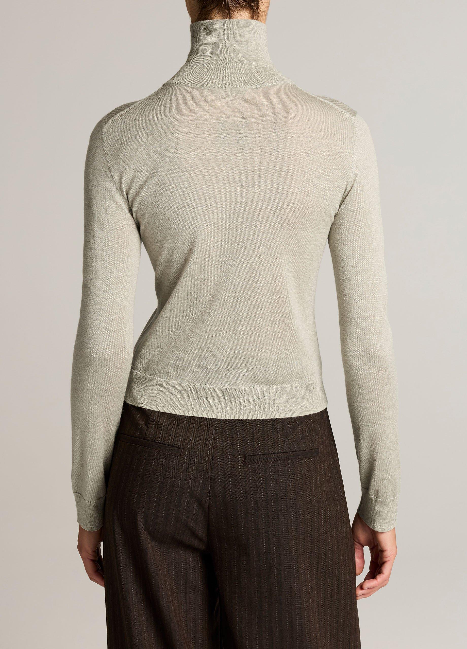 Cashmere-Silk Slim Turtleneck Sweater image number 2