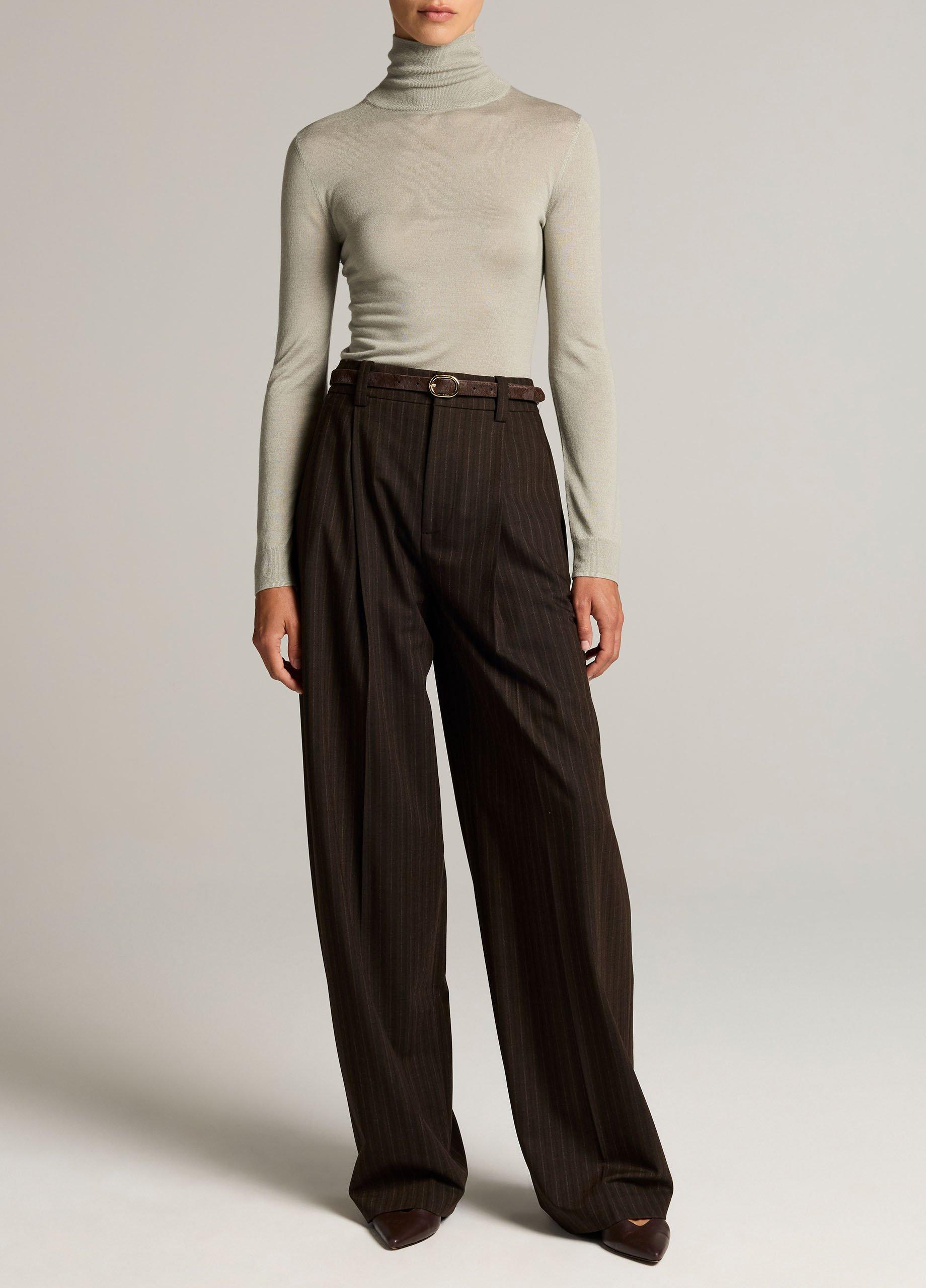 Cashmere-Silk Slim Turtleneck Sweater image number 3