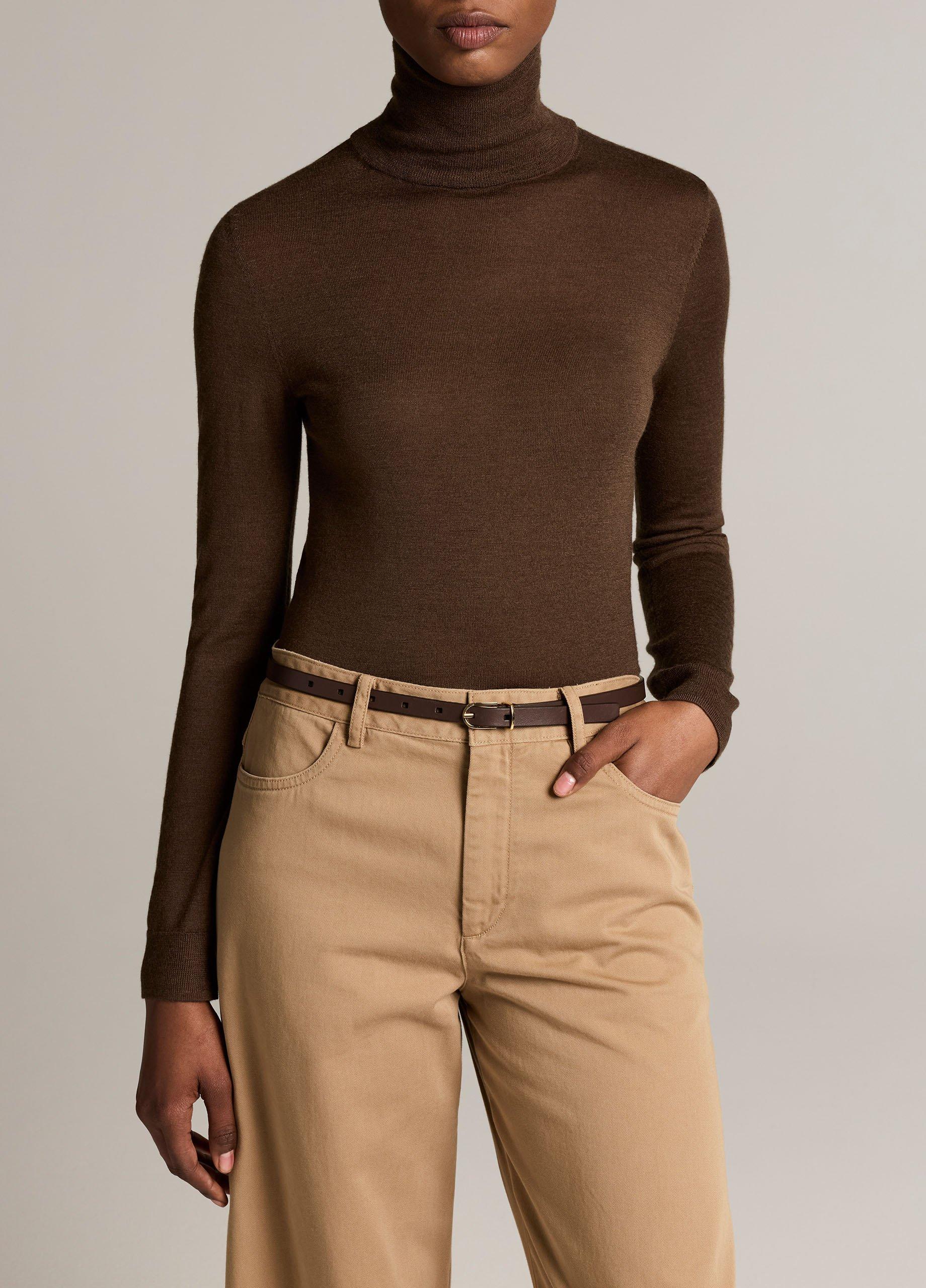 Cashmere-Silk Slim Turtleneck Sweater image number 0