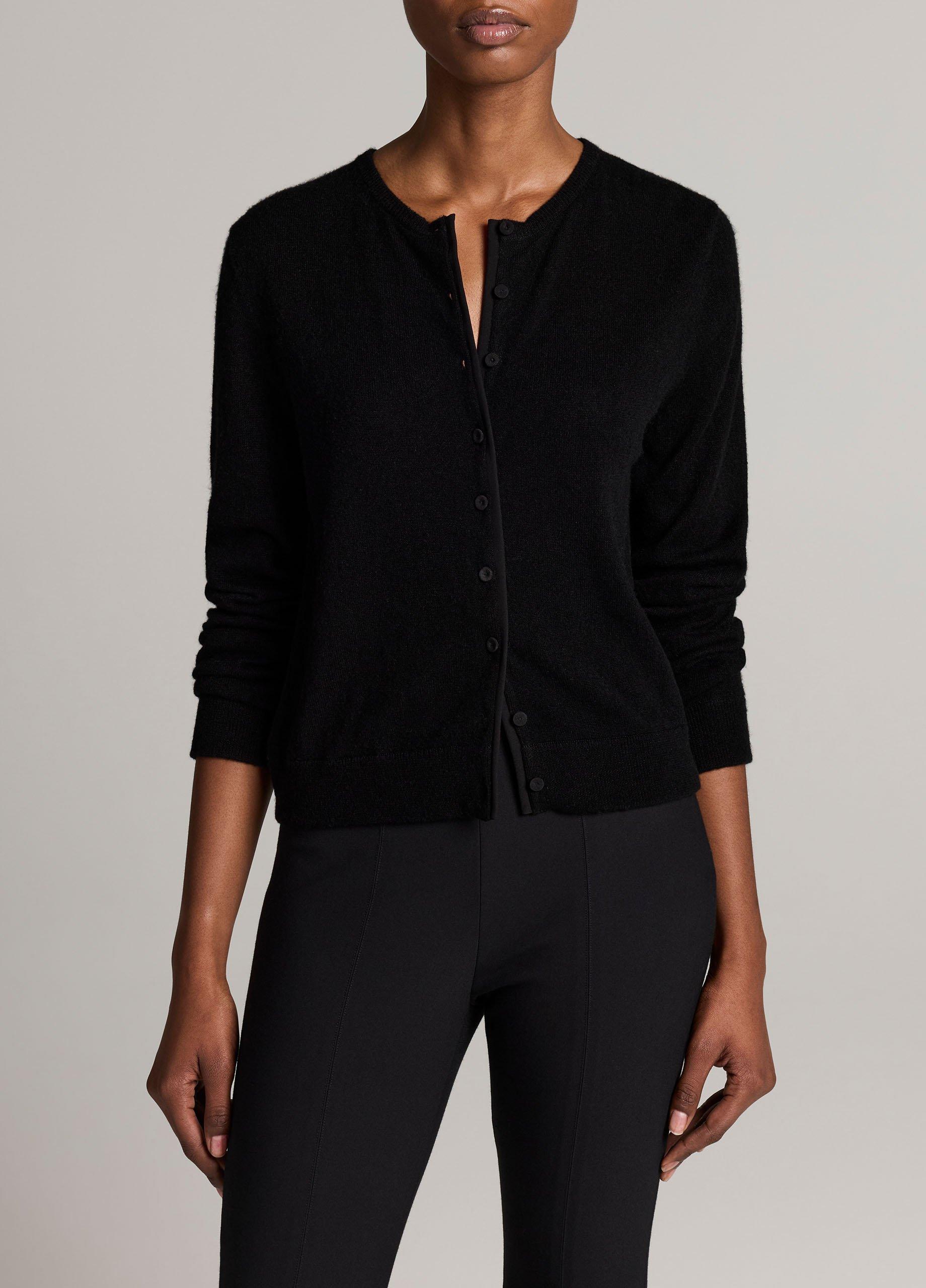 Wool-Blend Mixed-Media Cardigan image number 0