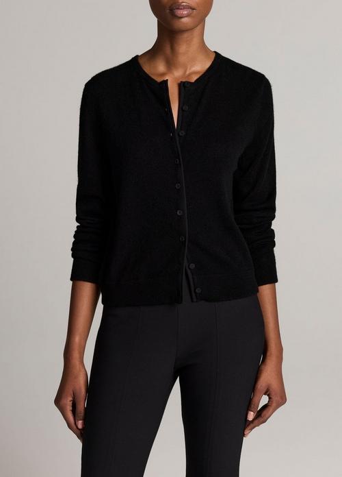 Wool-Blend Mixed-Media Cardigan