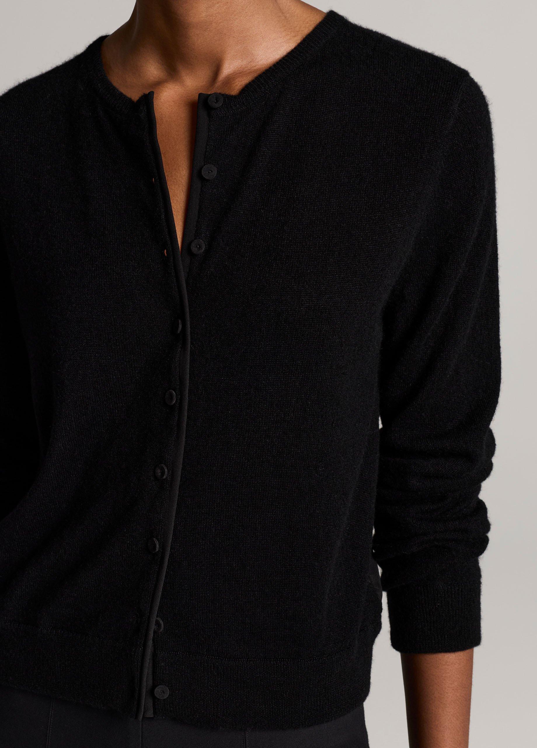 Wool-Blend Mixed-Media Cardigan image number 1