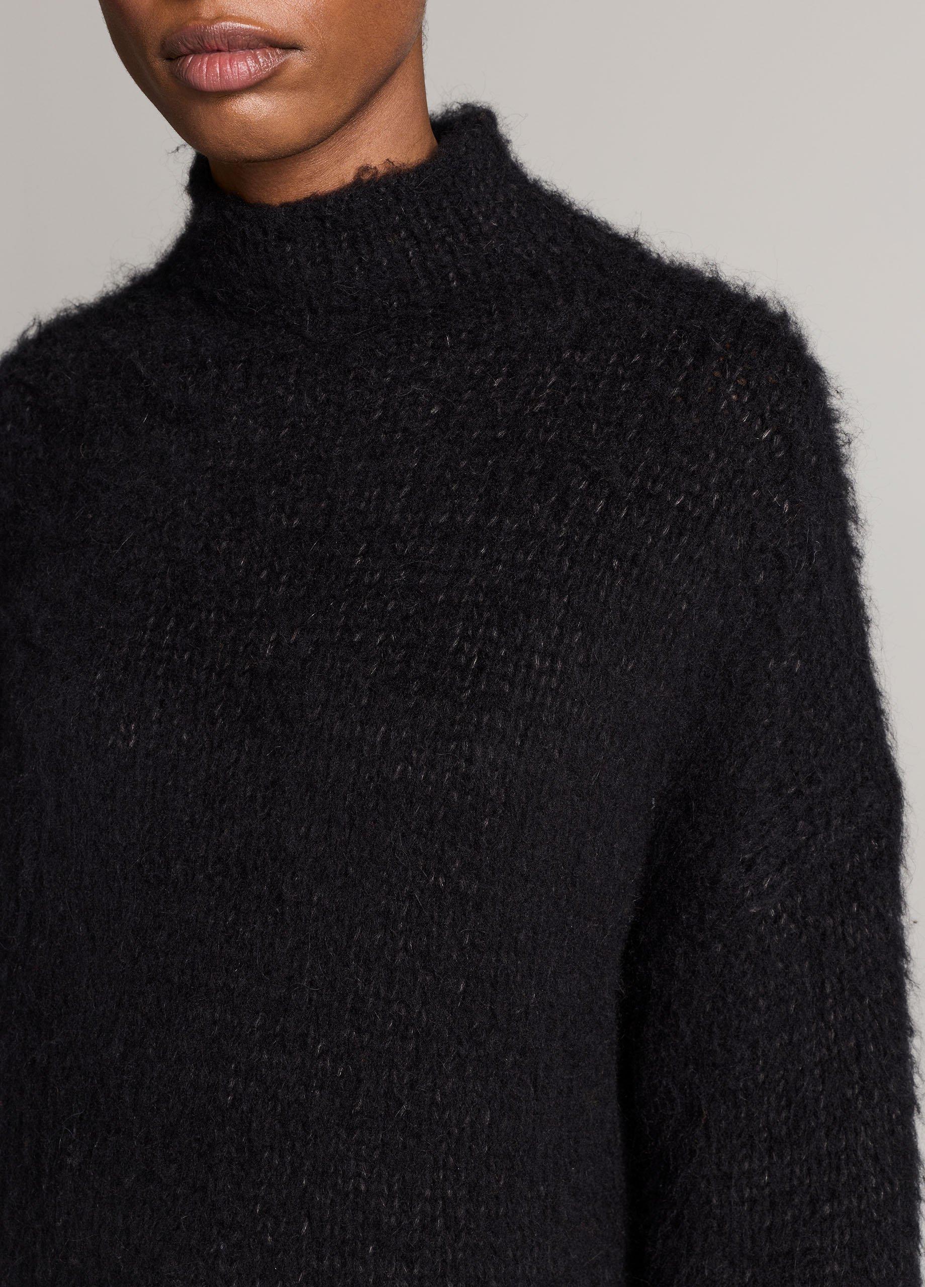 Brushed Wool-Cotton Oversized Mock-Neck Sweater image number 1