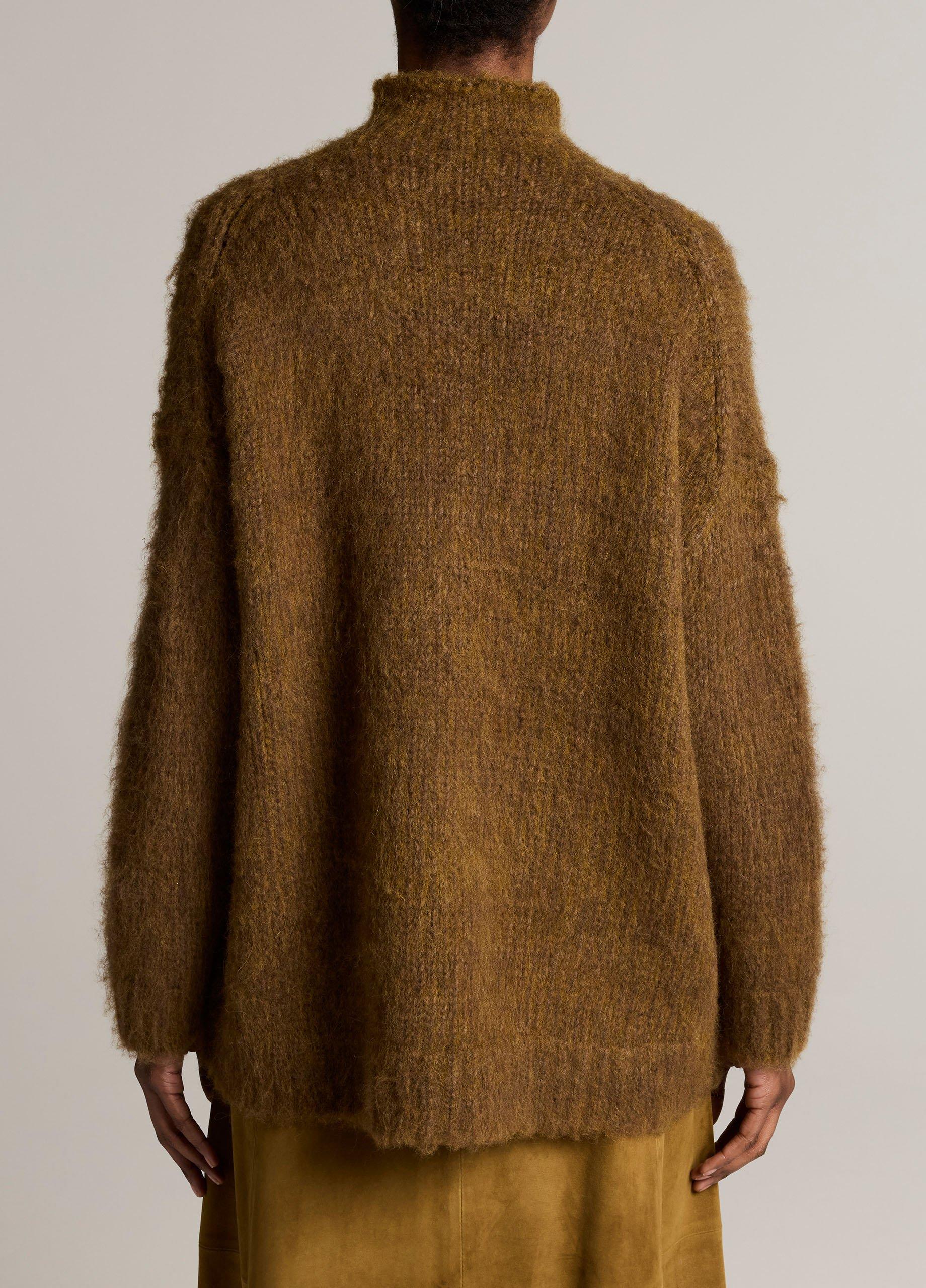 Brushed Wool-Cotton Oversized Mock-Neck Sweater image number 2