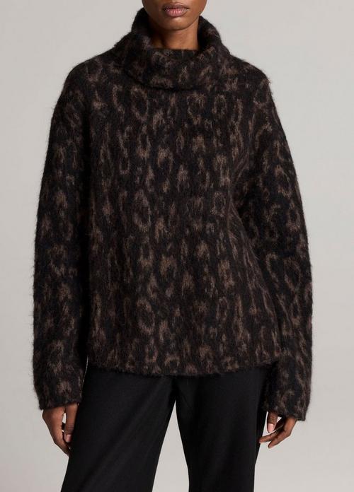 Jacquard Oversized Turtleneck Sweater