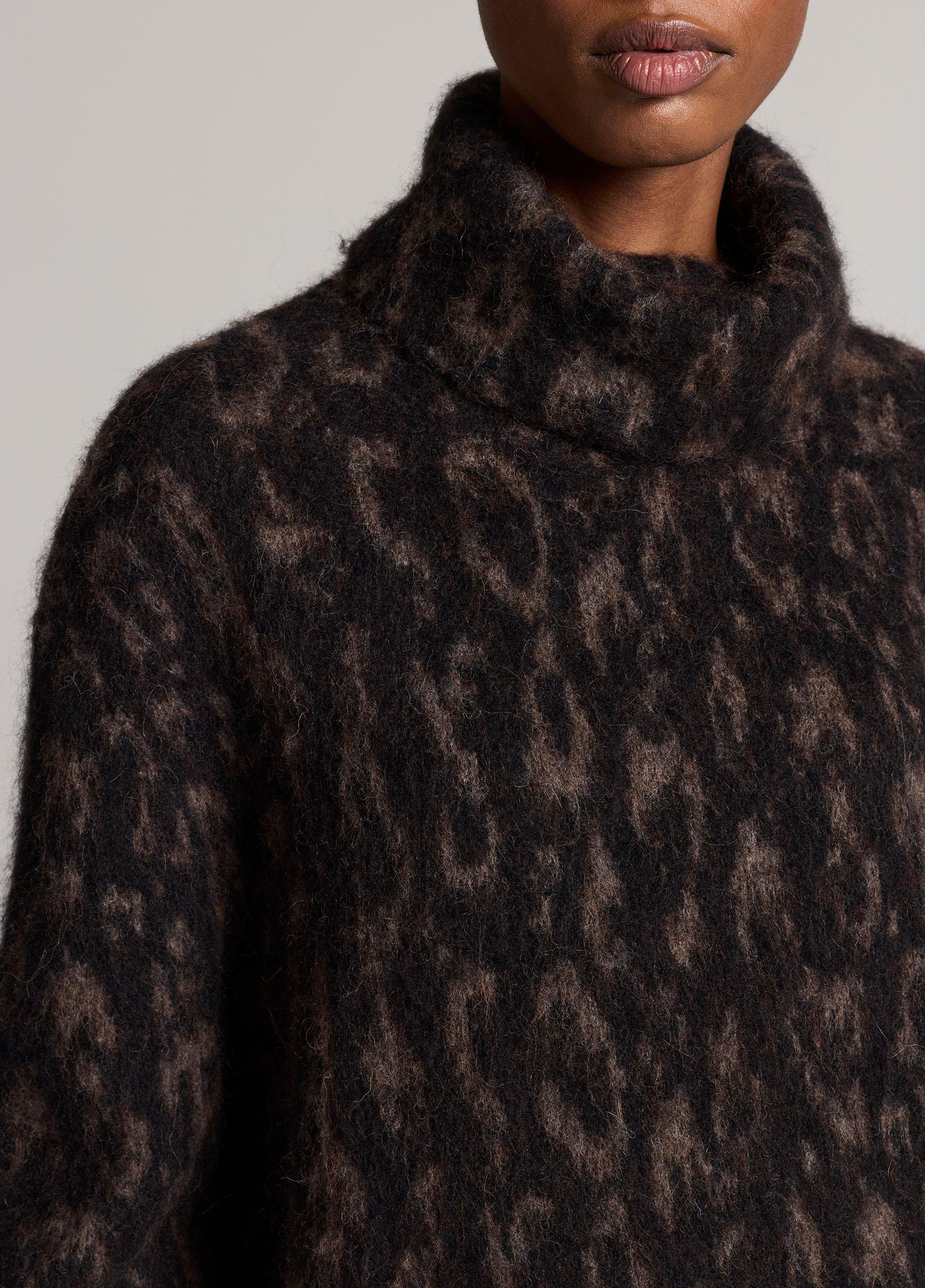 Jacquard Oversized Turtleneck Sweater image number 1