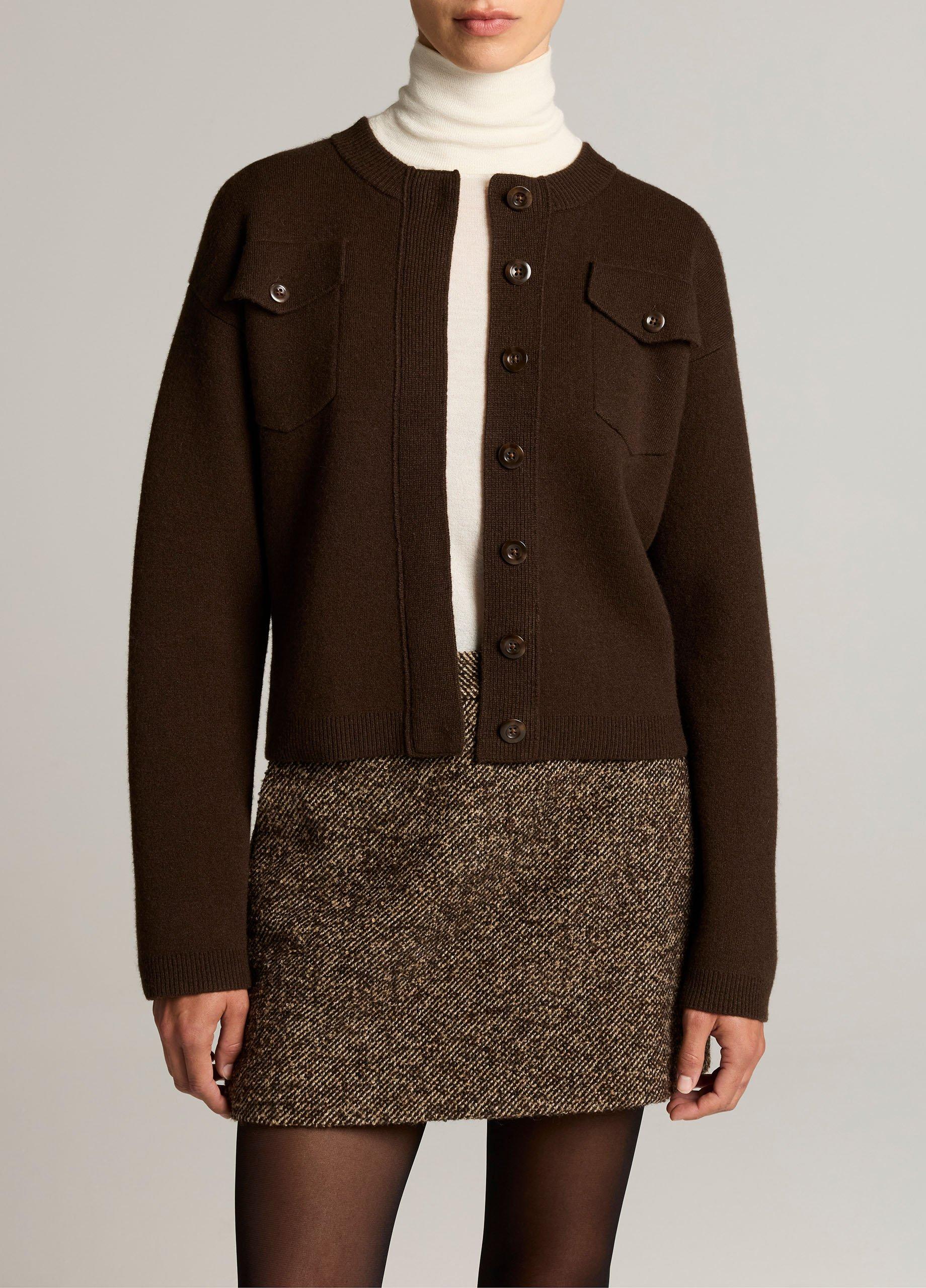 Flap Pocket Wool-Blend Sweater Jacket image number 0