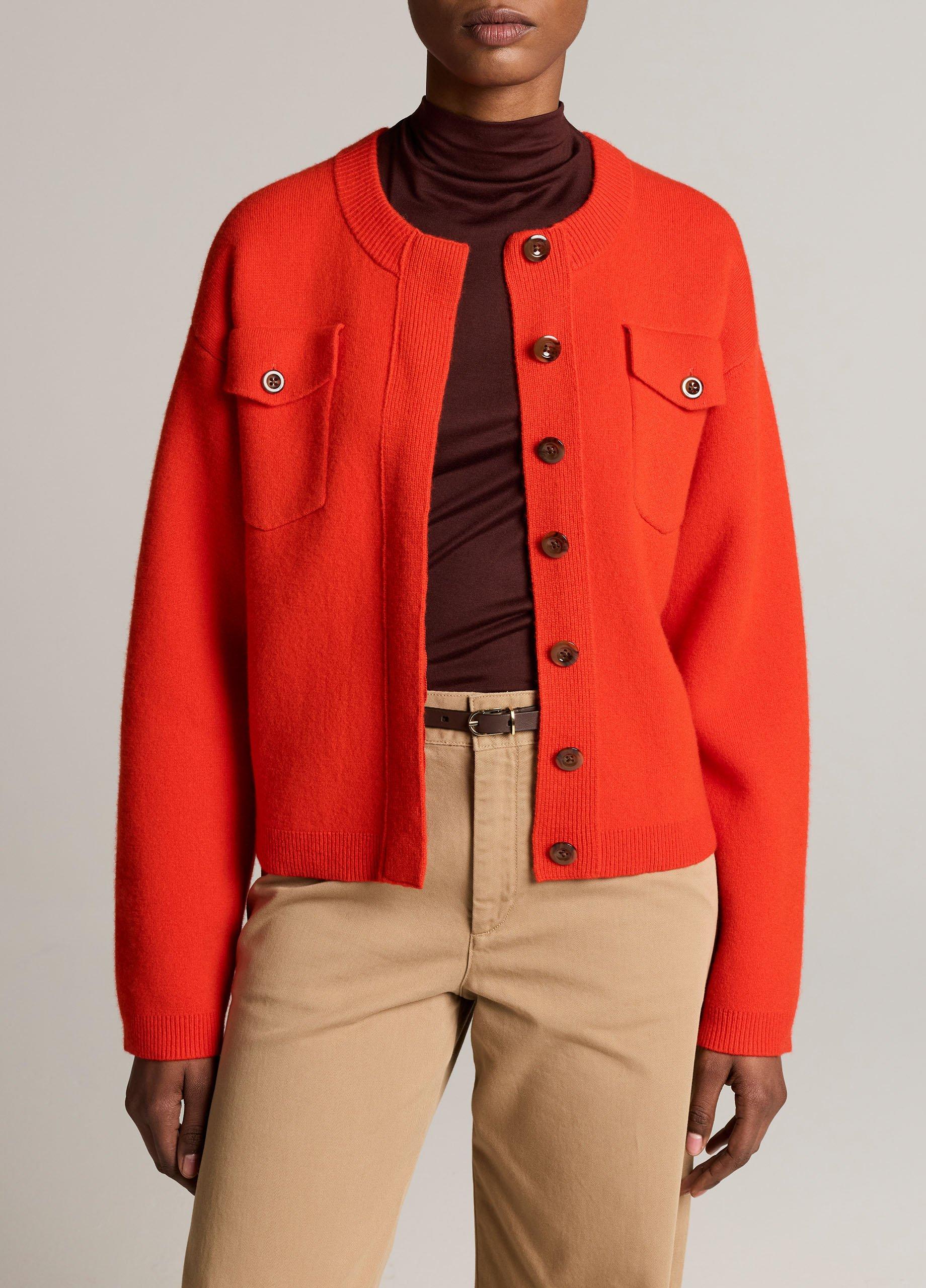 Flap Pocket Wool-Blend Sweater Jacket image number 0