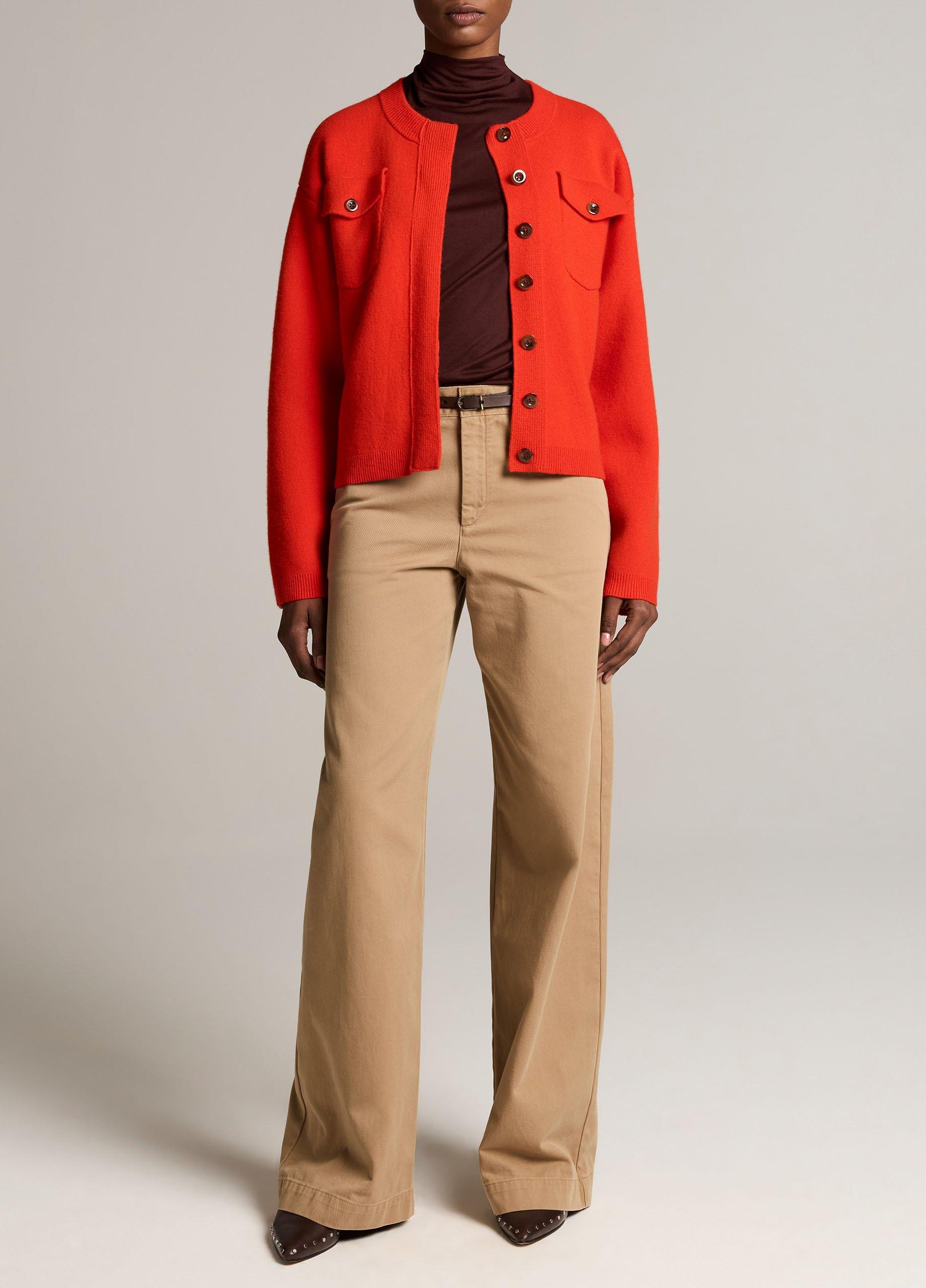 Flap Pocket Wool-Blend Sweater Jacket image number 3