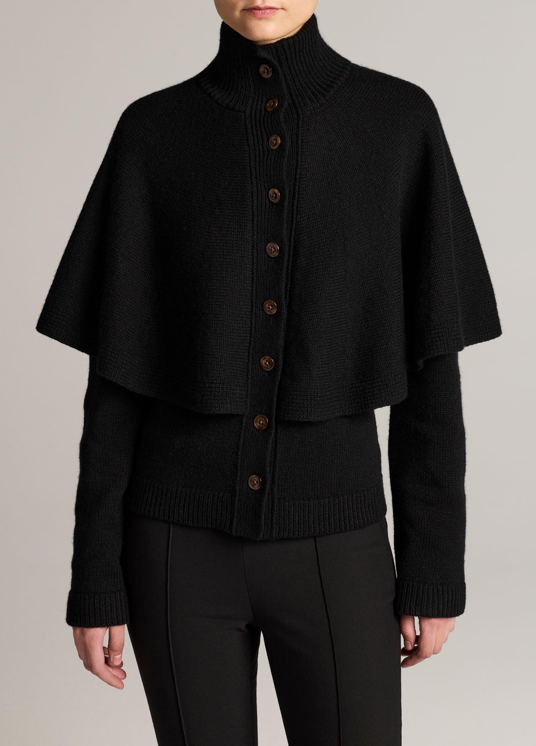 Wool-Blend Turtleneck Cape Cardigan image number 0