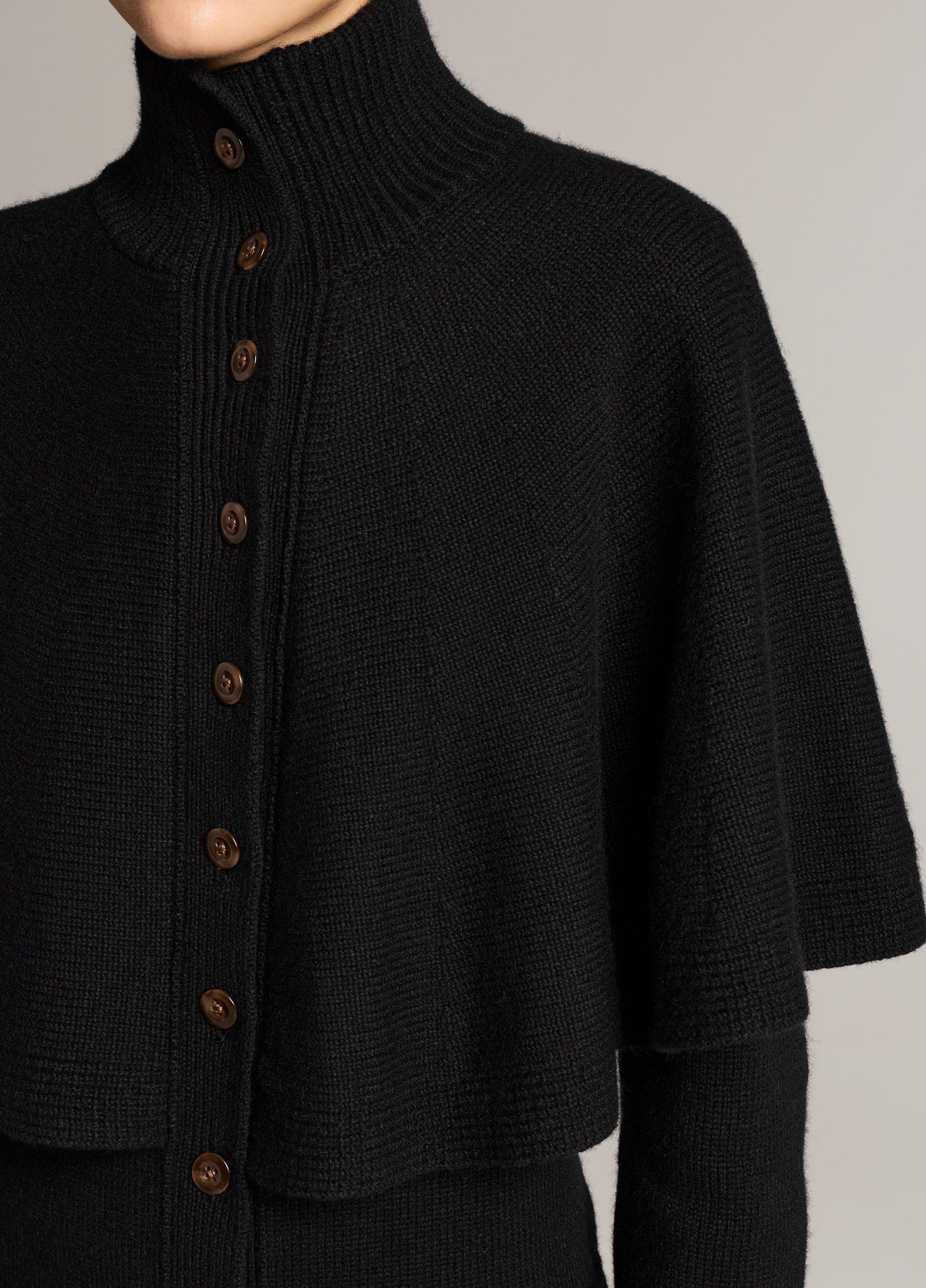 Wool-Blend Turtleneck Cape Cardigan image number 1