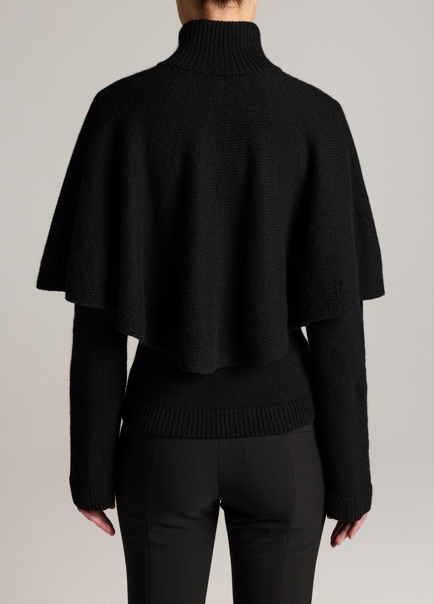 Wool-Blend Turtleneck Cape Cardigan image number 2