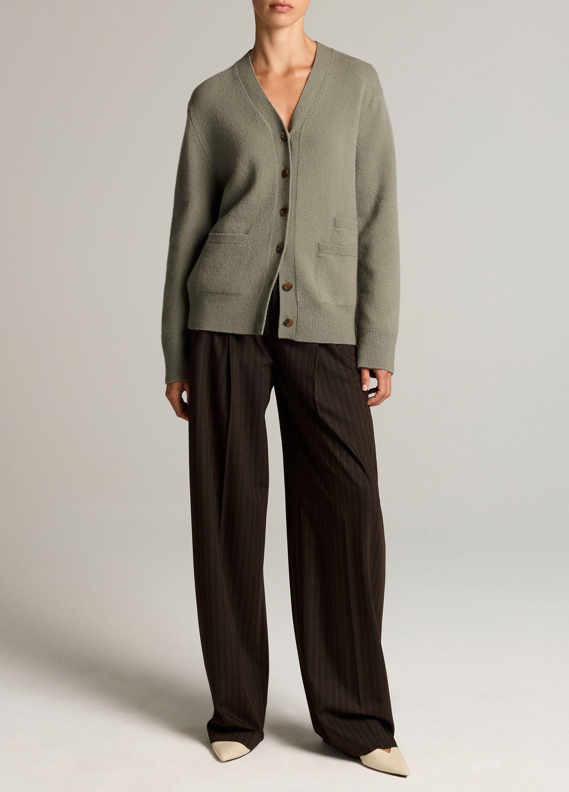 Wool & Cashmere-Blend Relaxed V-Neck Cardigan image number 3