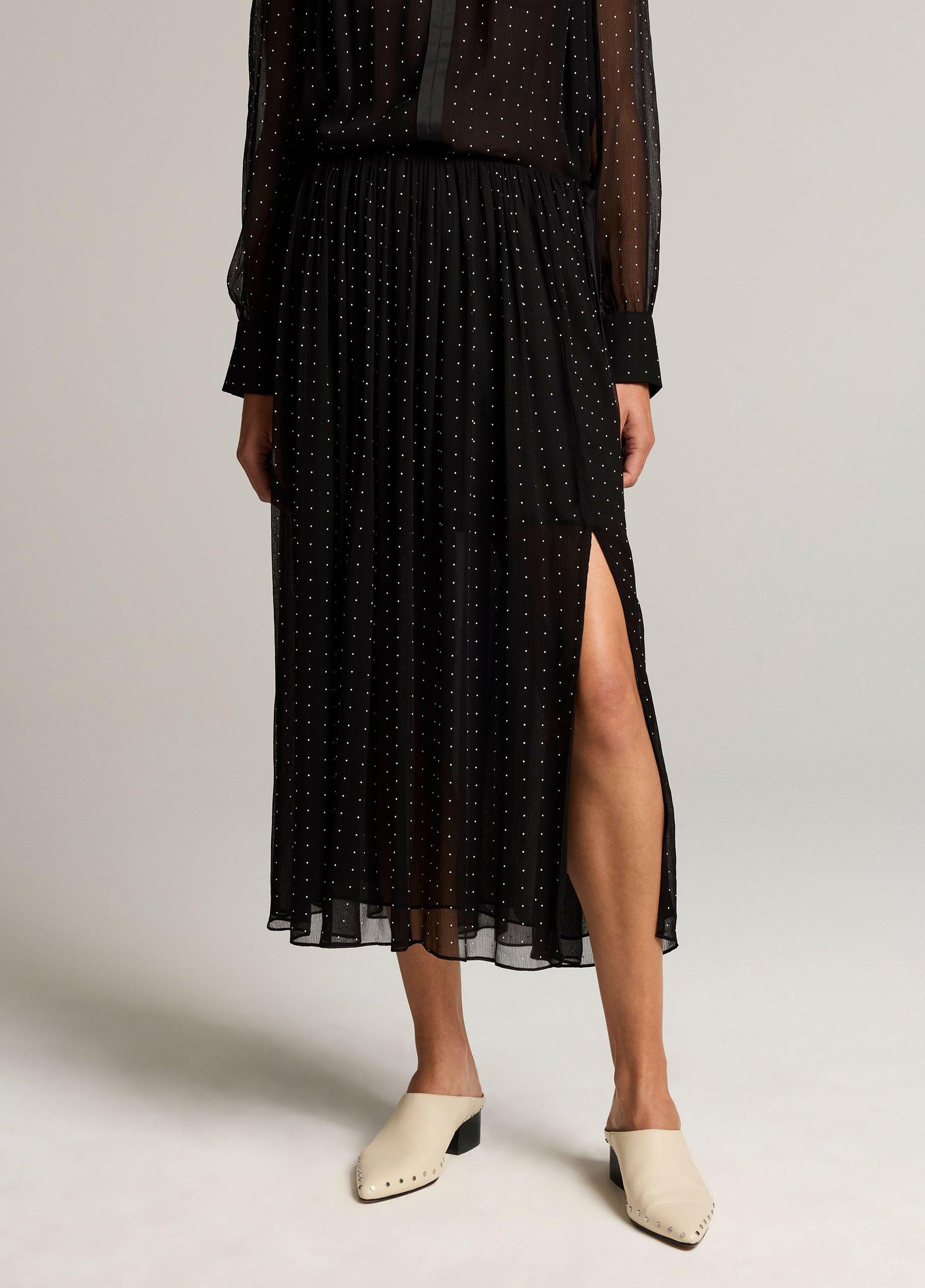 Heat-Set Dot Chiffon Gathered Skirt image number 3