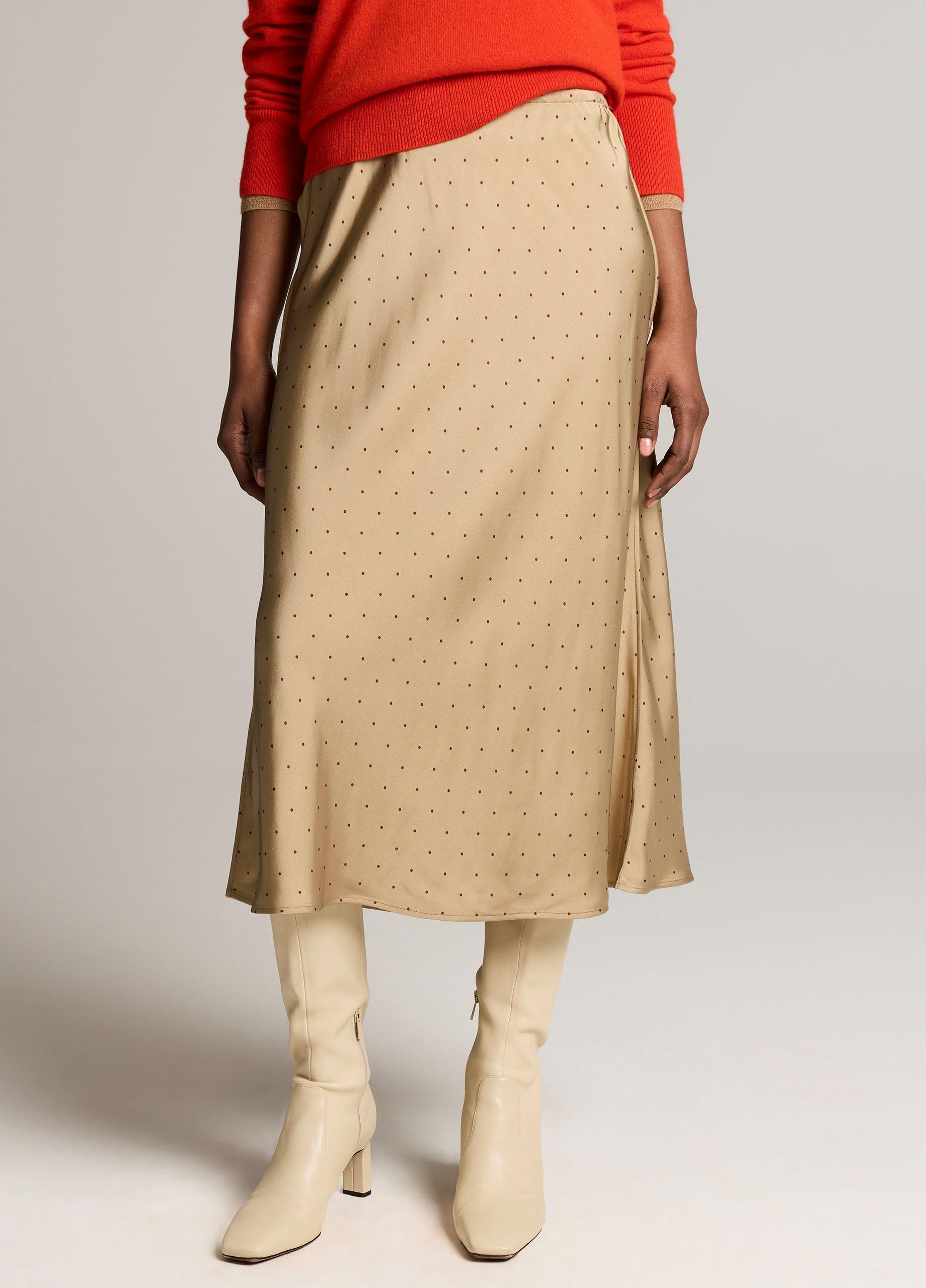 Grid Dot Matte Satin Slip Skirt image number 3