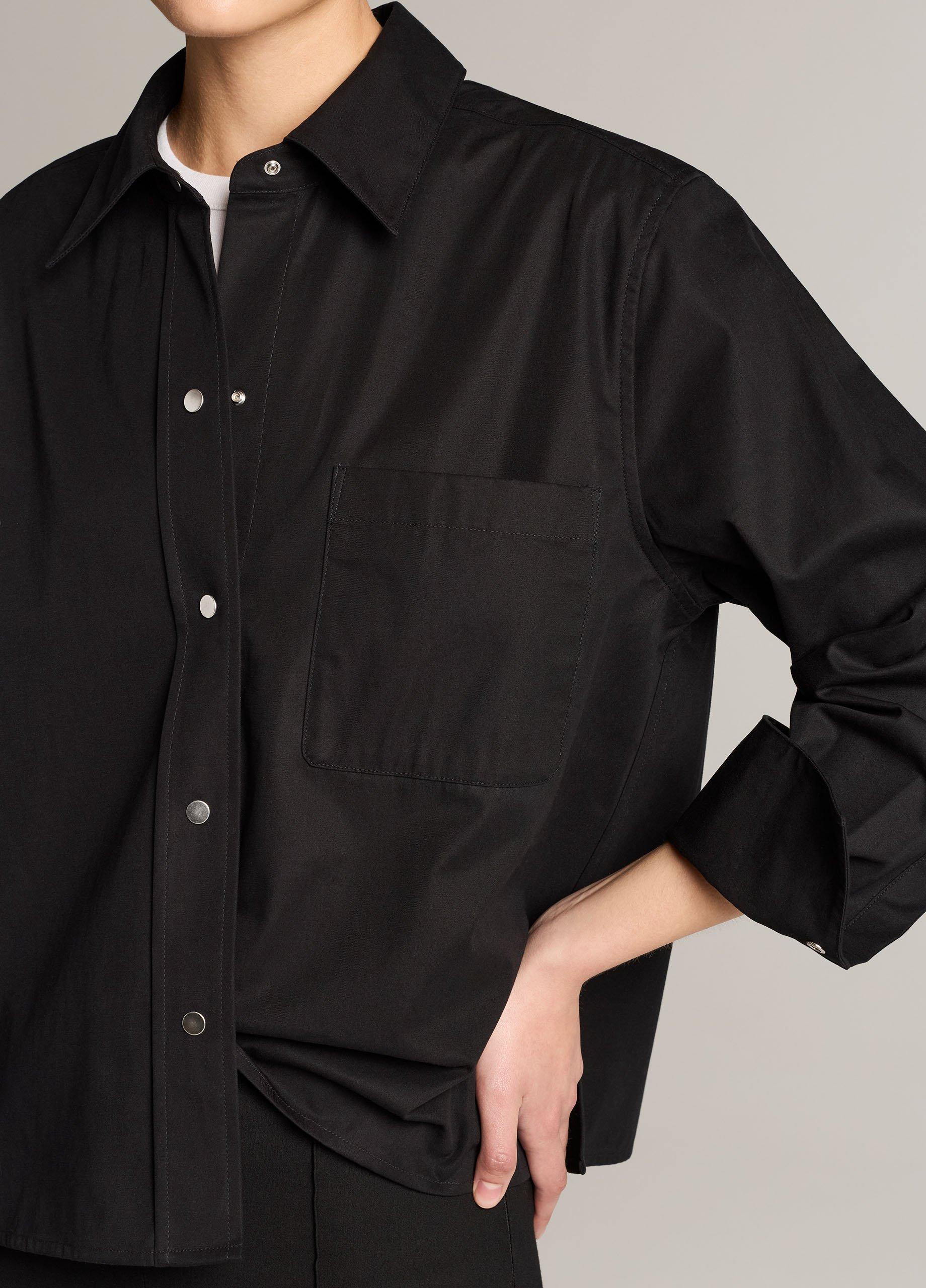 Cotton Metal-Snap Long-Sleeve Shirt image number 1