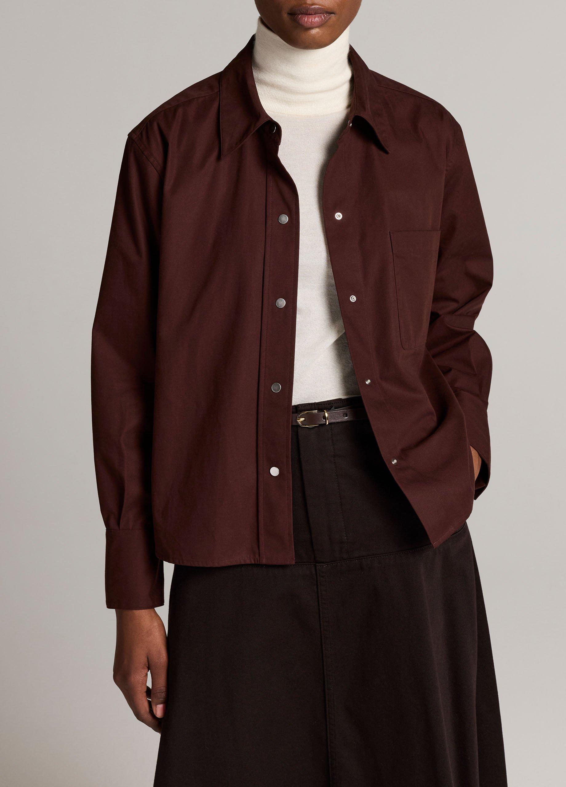 Cotton Metal-Snap Long-Sleeve Shirt image number 0