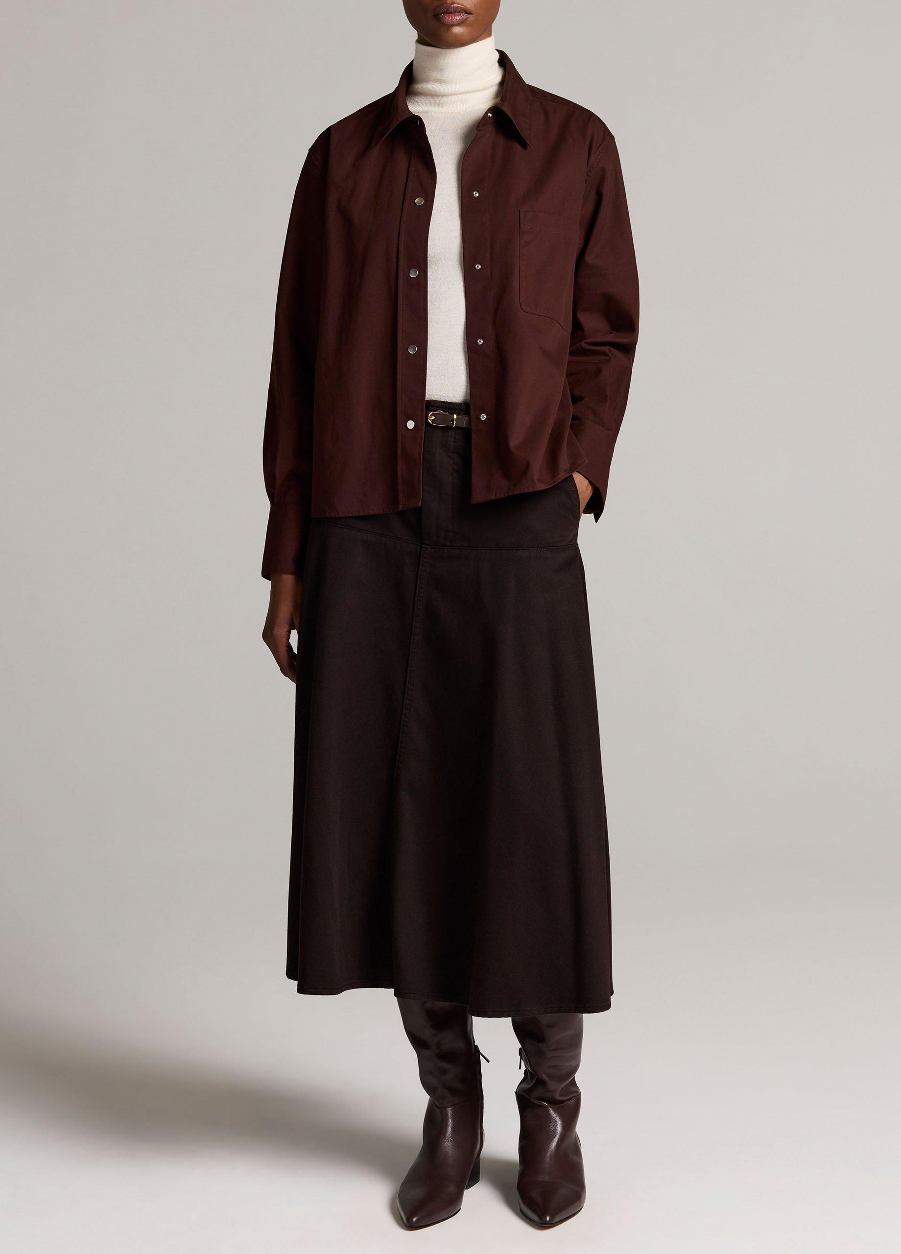 Cotton Metal-Snap Long-Sleeve Shirt image number 3