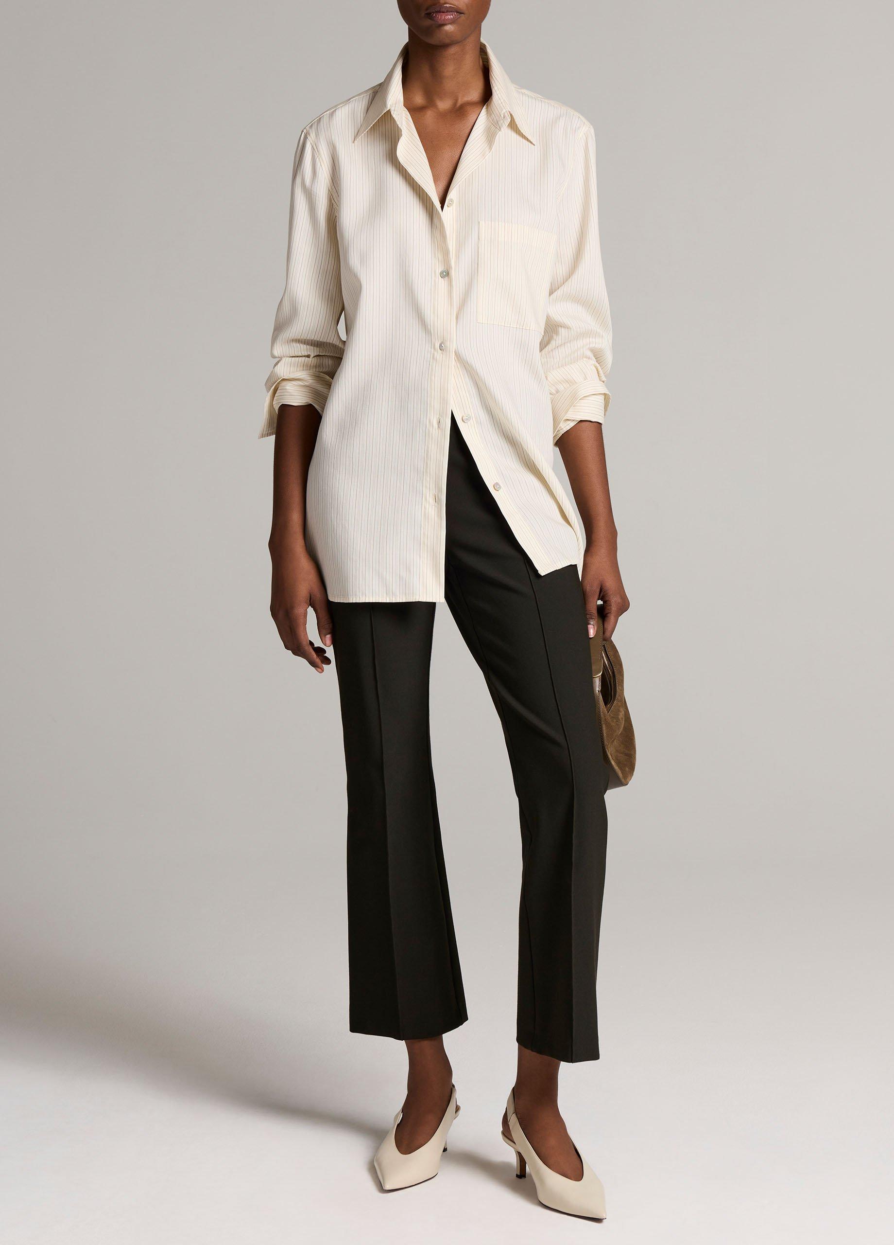 Striped Twill Button-Front Shirt image number 3