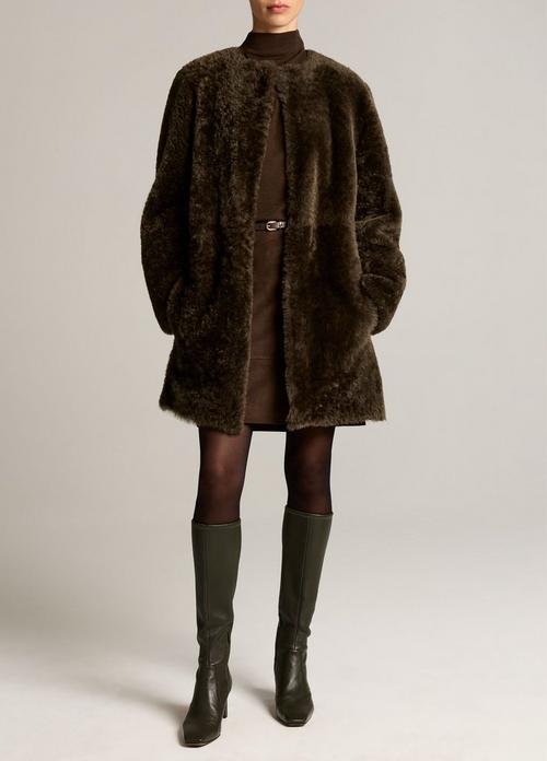 Reversible Shearling Car Coat
