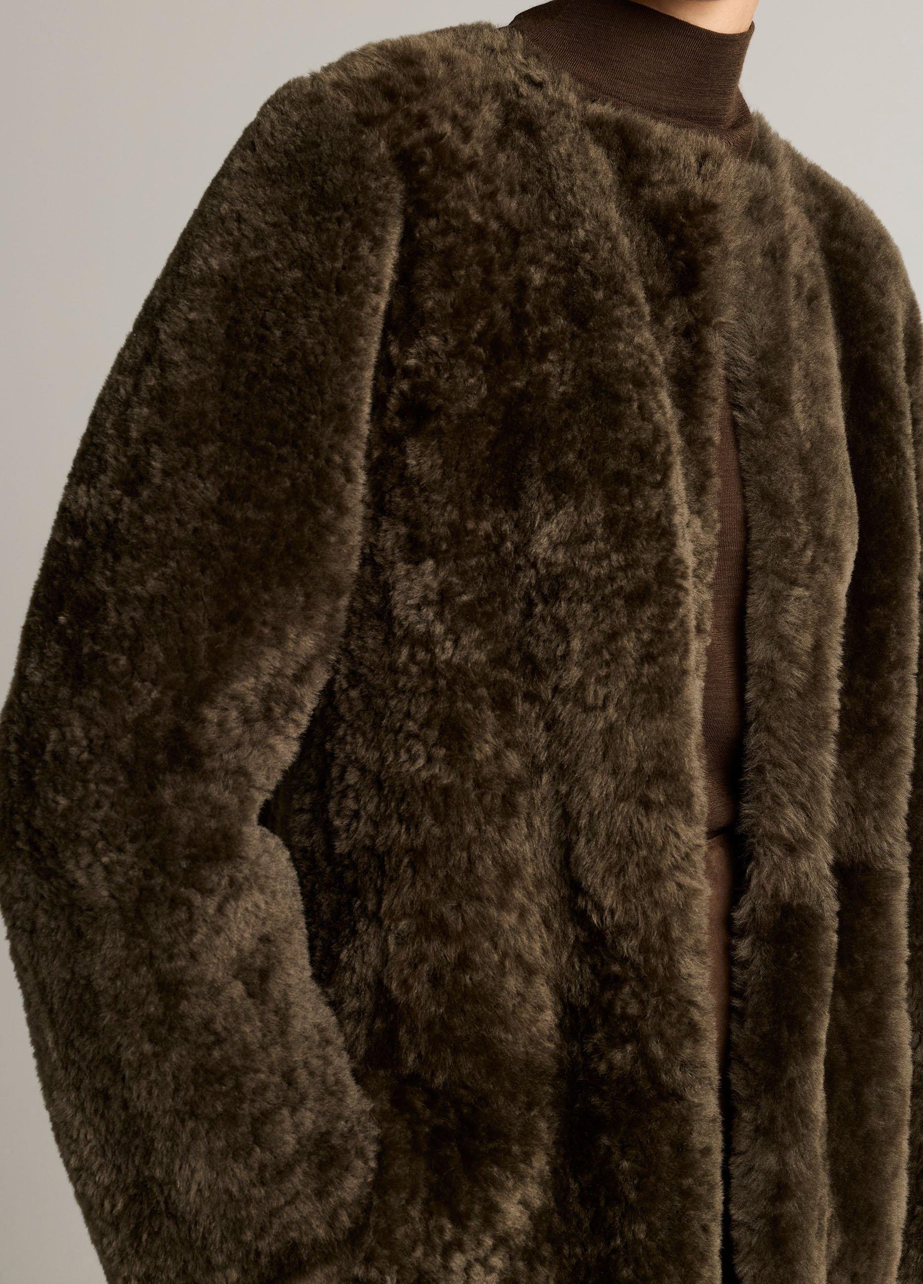 Reversible Shearling Car Coat image number 3
