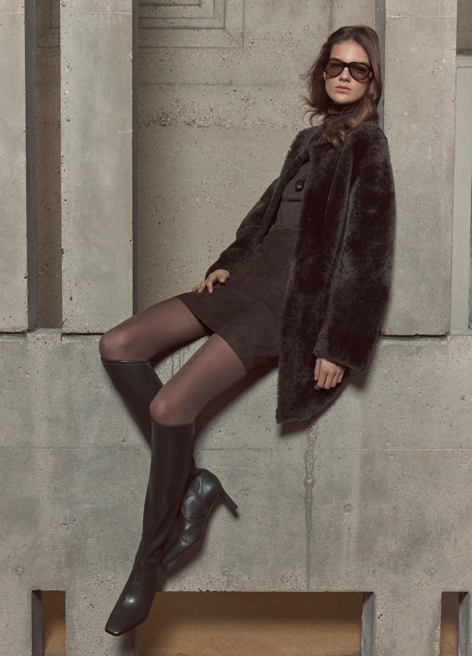 Reversible Shearling Car Coat image number 4