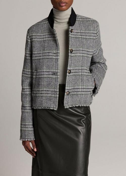 Glen Plaid Wool-Blend Jacket