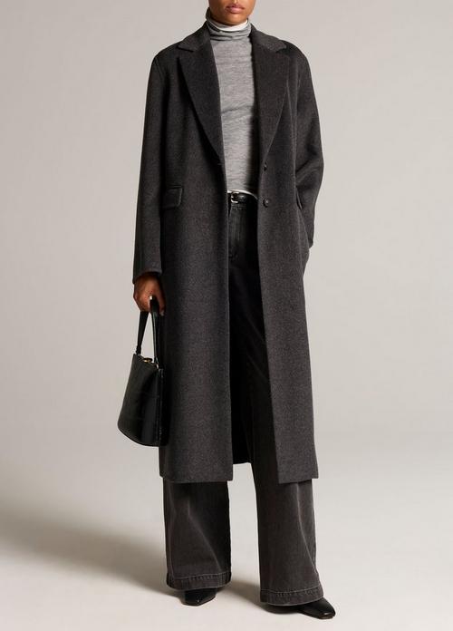 Wool-Cashmere Single-Breasted Classic Coat