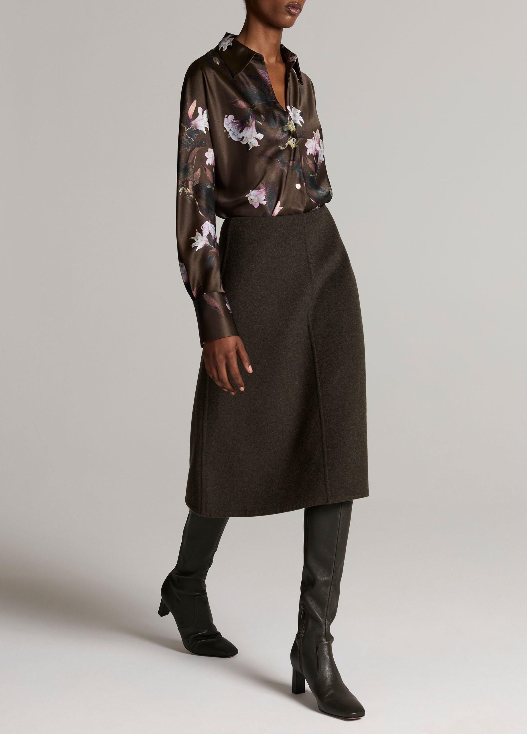 Splittable Wool-Blend Skirt image number 1