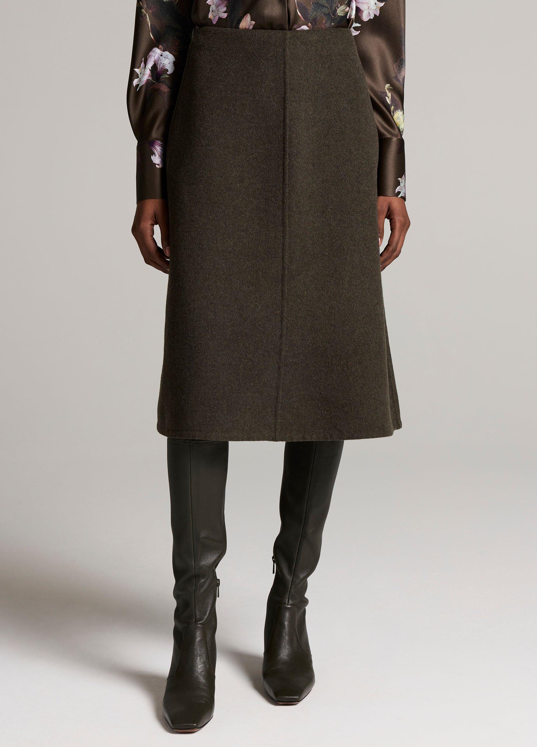 Splittable Wool-Blend Skirt image number 3