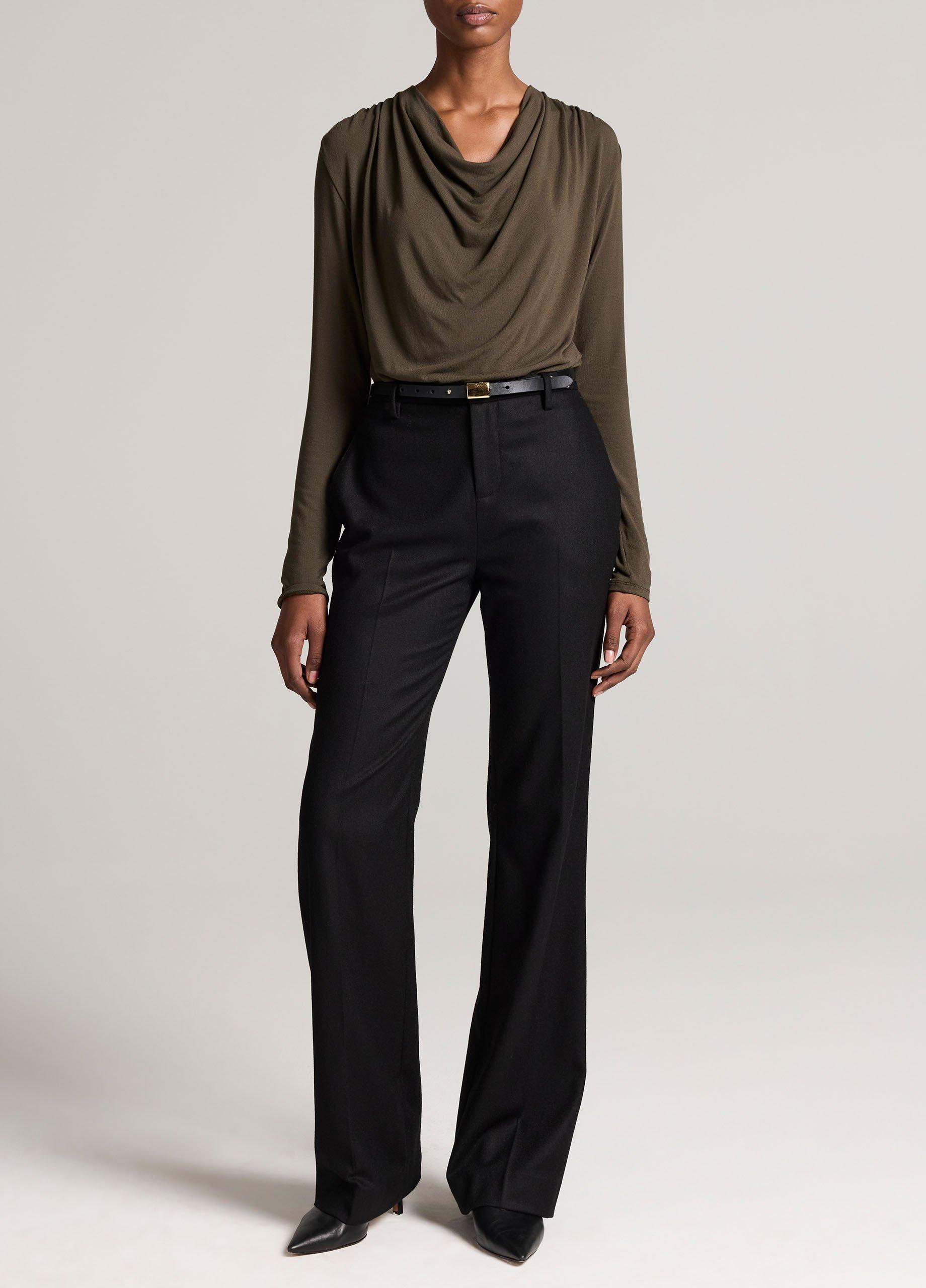 Simone Mid-Rise Italian Flannel Slim Flare Pant image number 0