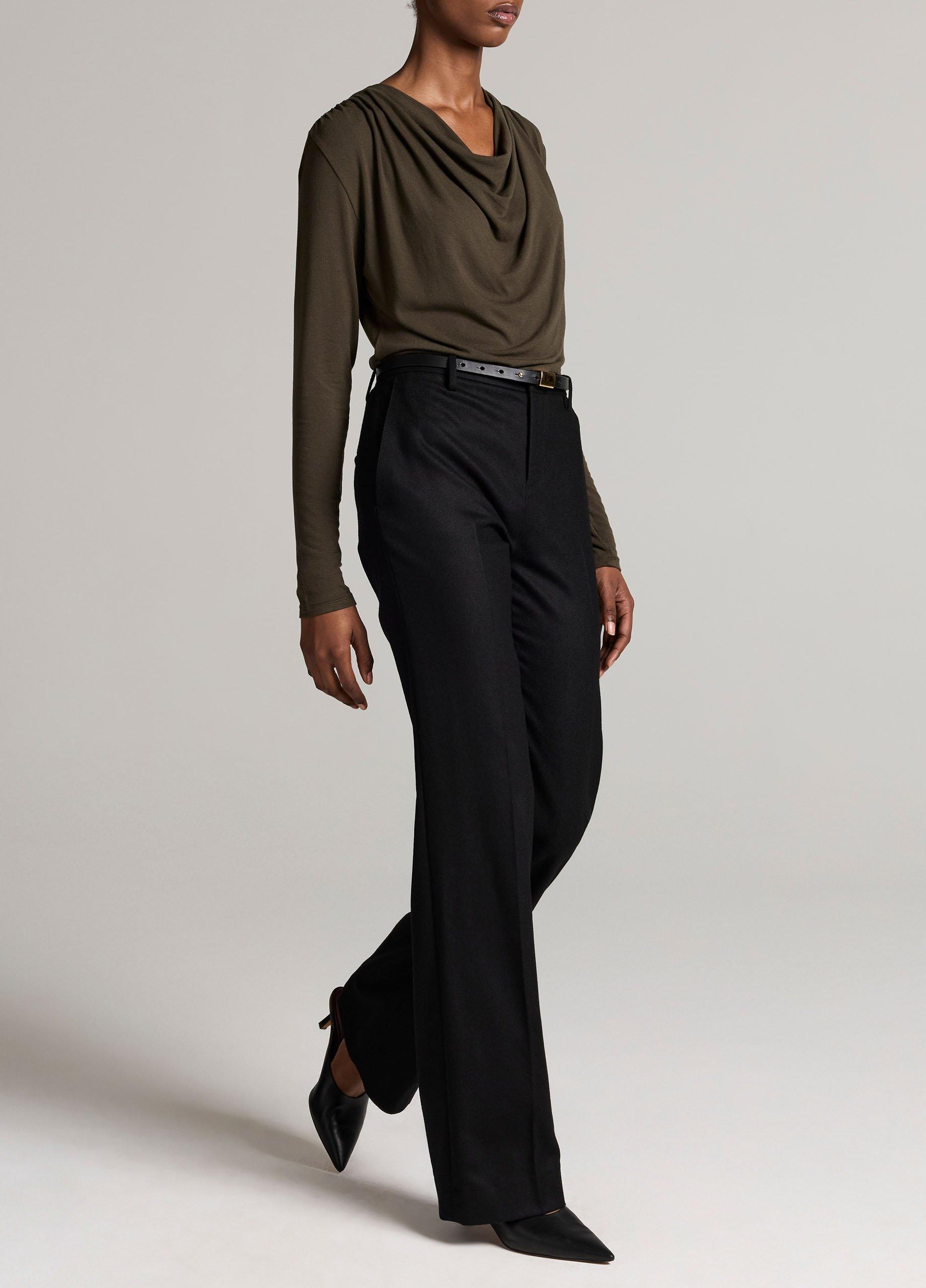 Simone Mid-Rise Italian Flannel Slim Flare Pant image number 1