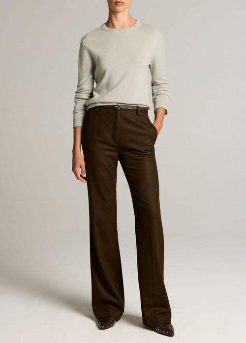 Simone Mid-Rise Italian Flannel Slim Flare Pant
