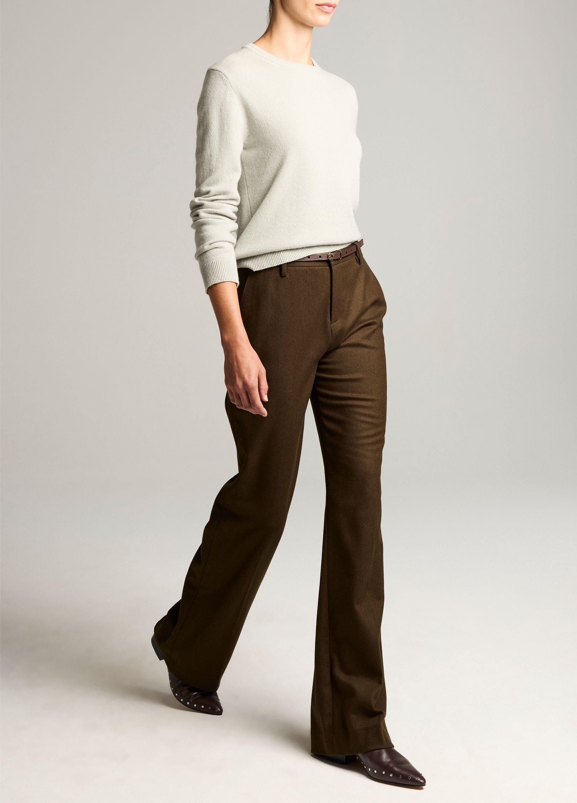 Simone Mid-Rise Italian Flannel Slim Flare Pant image number 1