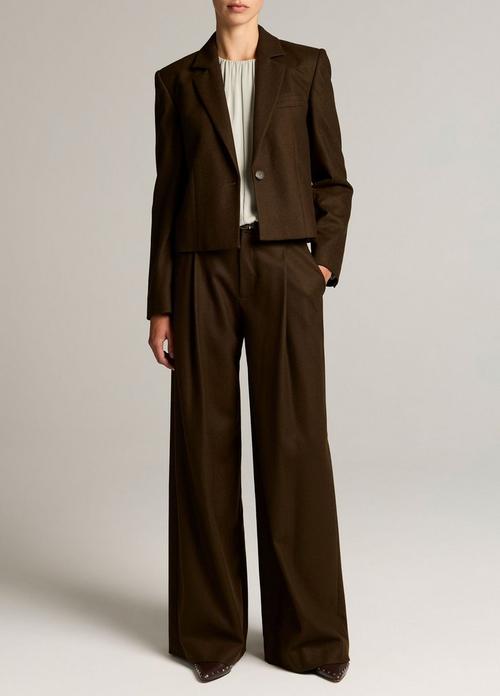 Camille Italian Wool-Blend Flannel Wide-Leg Trouser