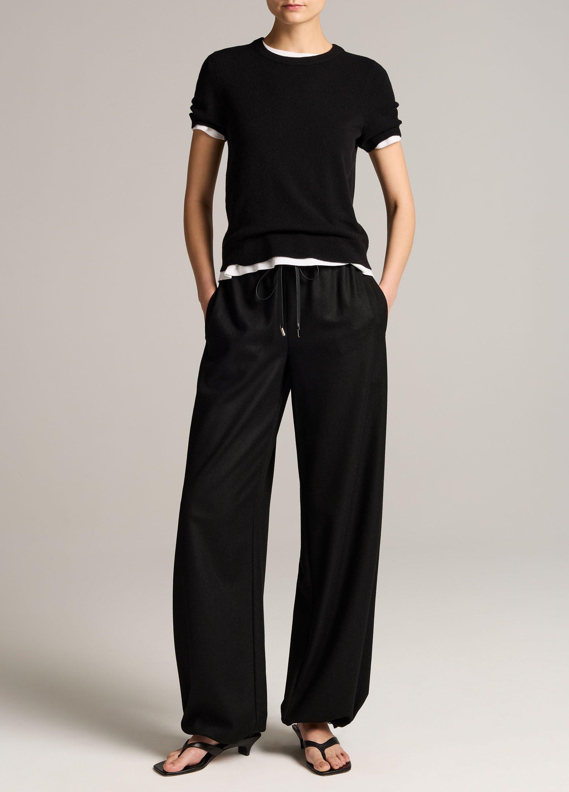 Italian Wool-Blend Flannel Drawstring Pant image number 0