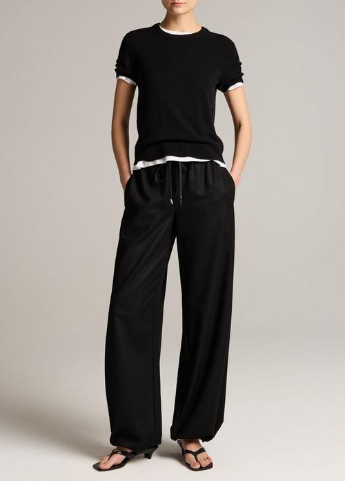Italian Wool-Blend Flannel Drawstring Pant