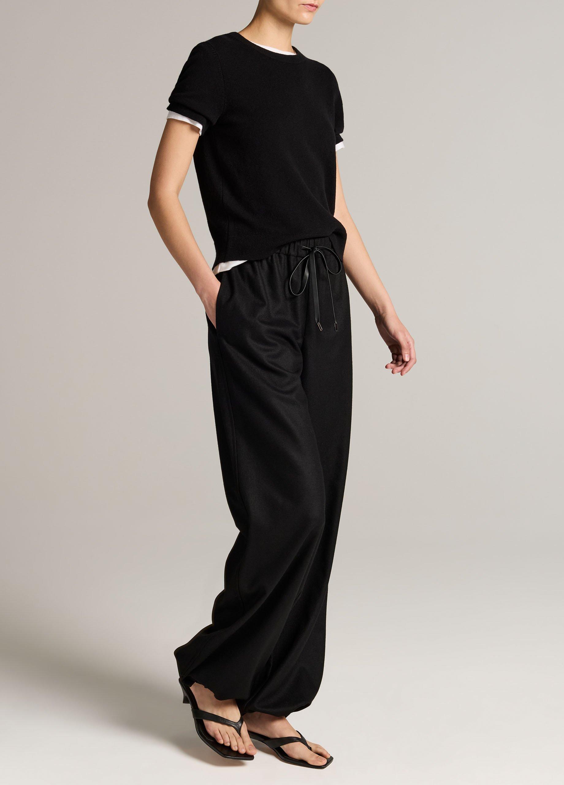 Italian Wool-Blend Flannel Drawstring Pant image number 1