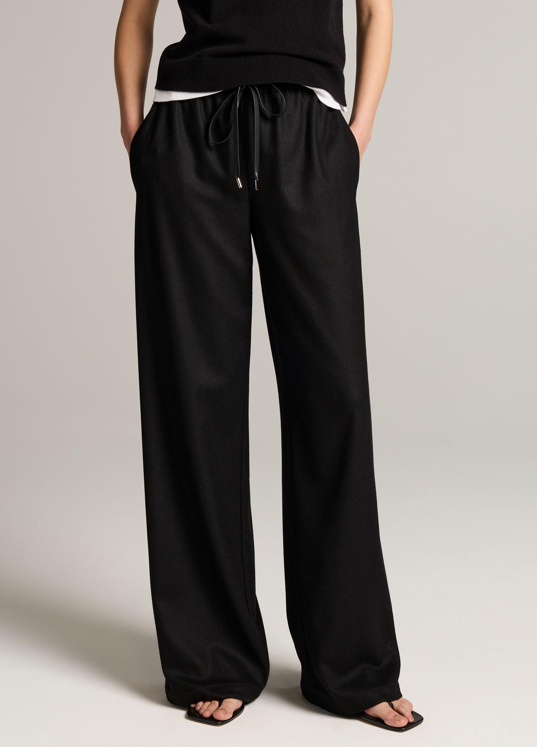 Italian Wool-Blend Flannel Drawstring Pant image number 3