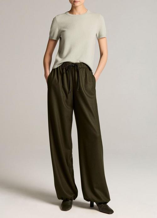 Italian Wool-Blend Flannel Drawstring Pant