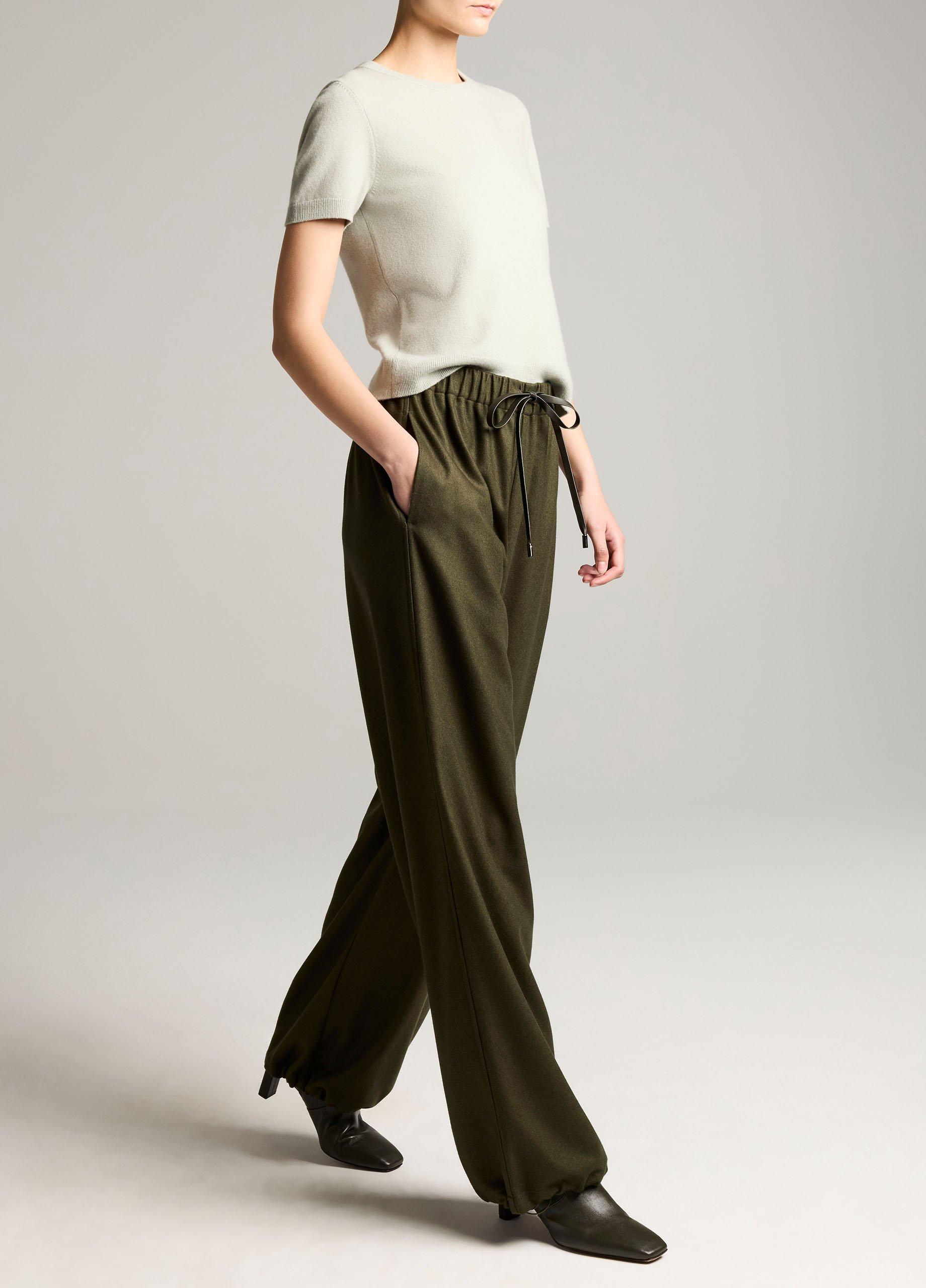 Italian Wool-Blend Flannel Drawstring Pant image number 1