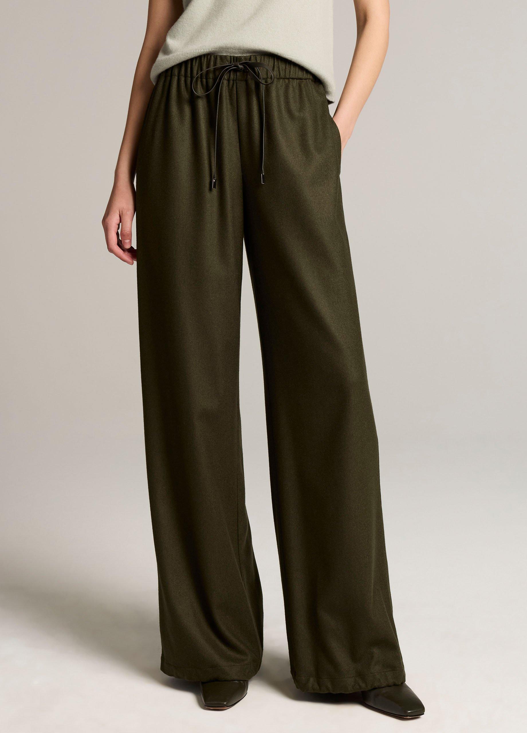 Italian Wool-Blend Flannel Drawstring Pant image number 3