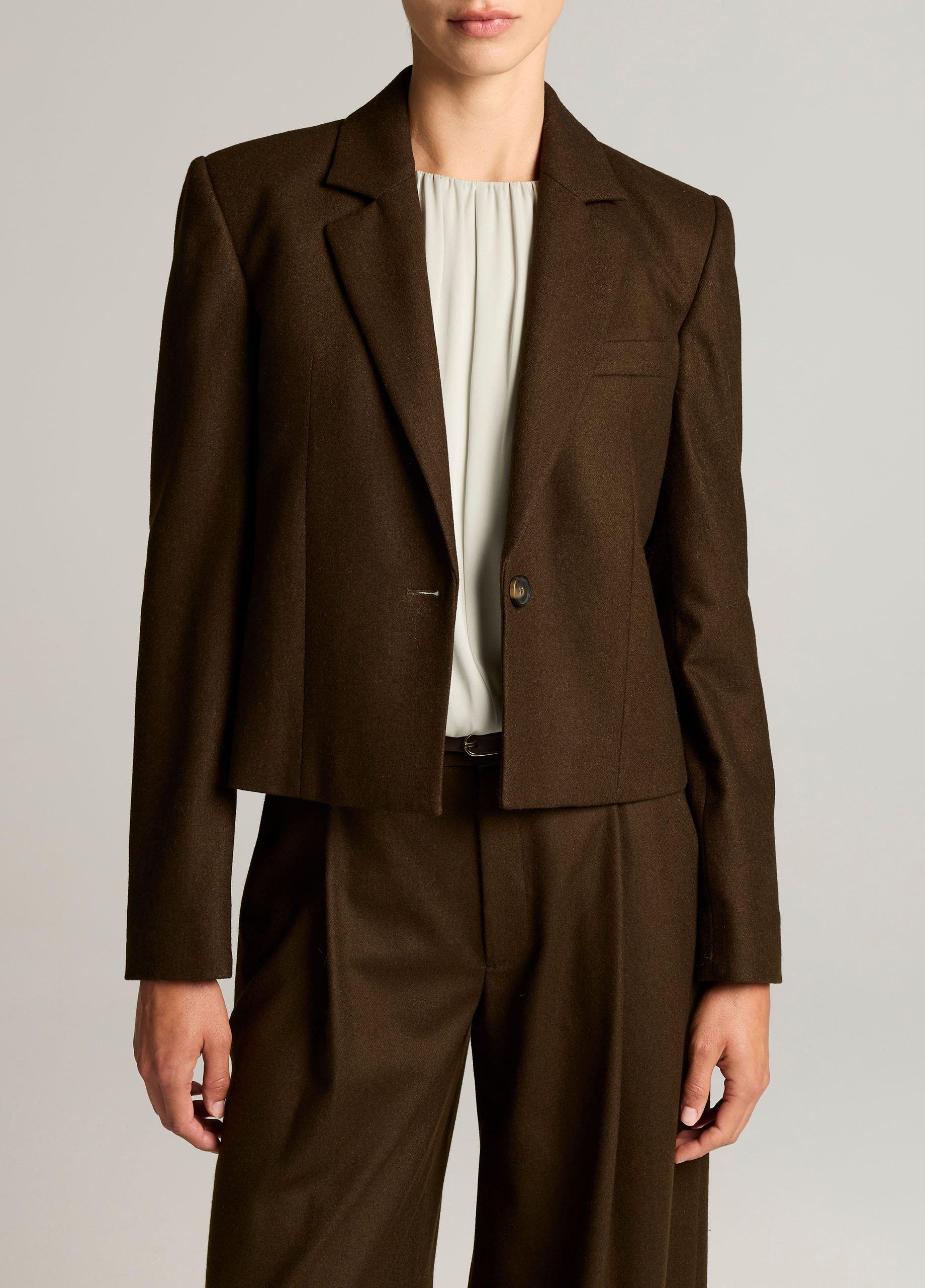 Italian Wool-Blend Flannel Short Blazer image number 0