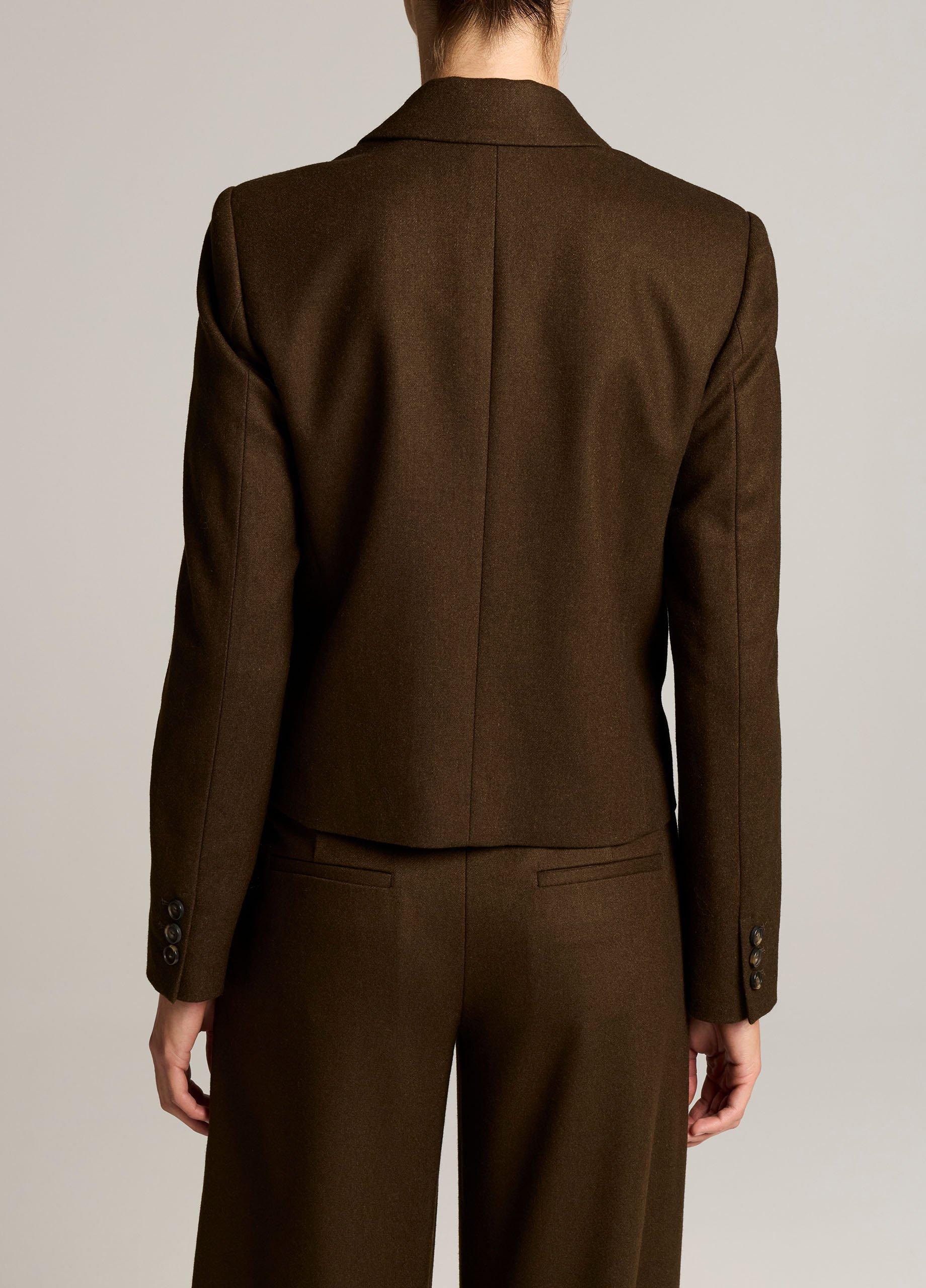 Italian Wool-Blend Flannel Short Blazer image number 2