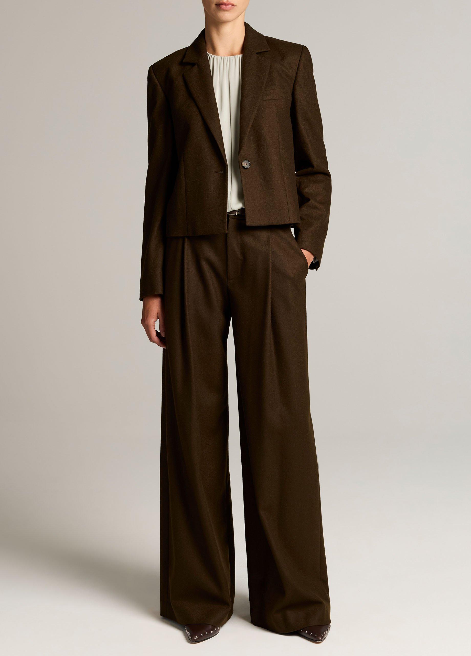 Italian Wool-Blend Flannel Short Blazer image number 3