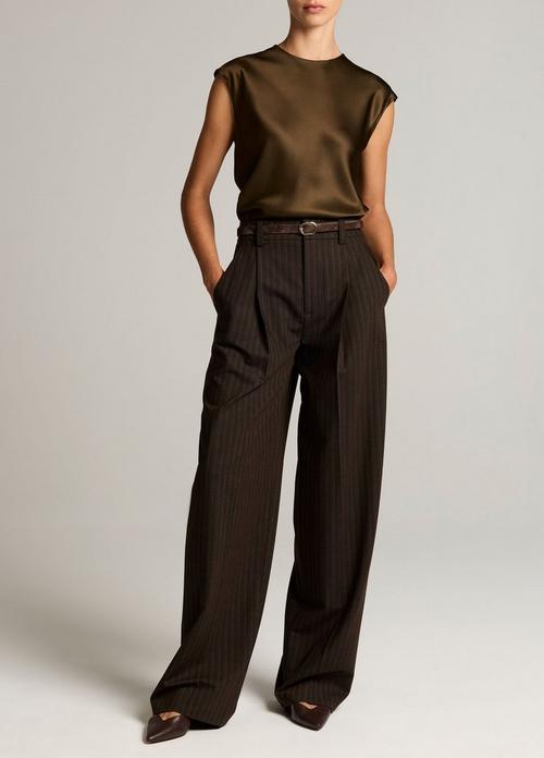 Striped High-Waist Wide-Leg Trouser
