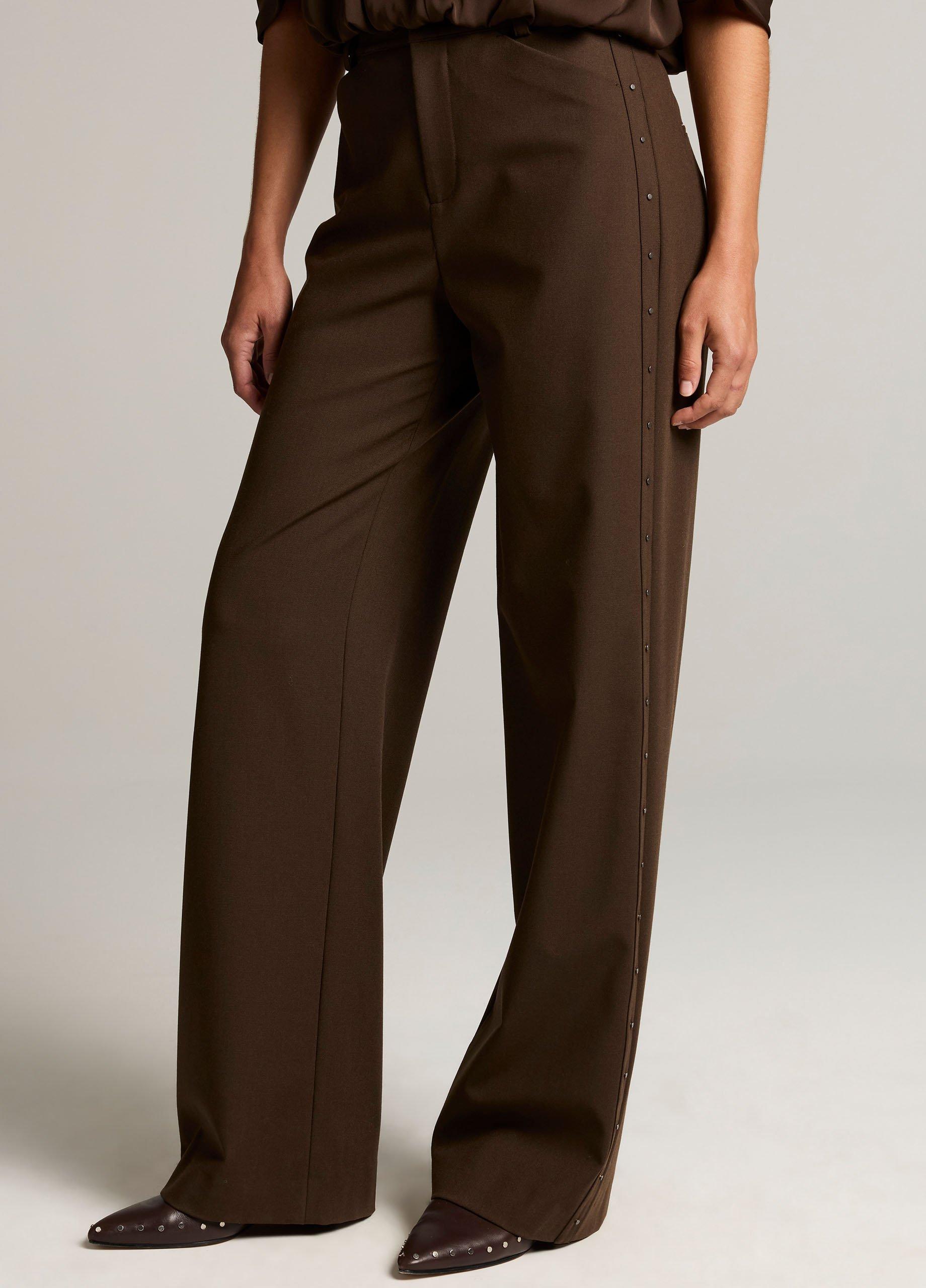 Studded Mid-Rise Wide-Leg Trouser image number 3