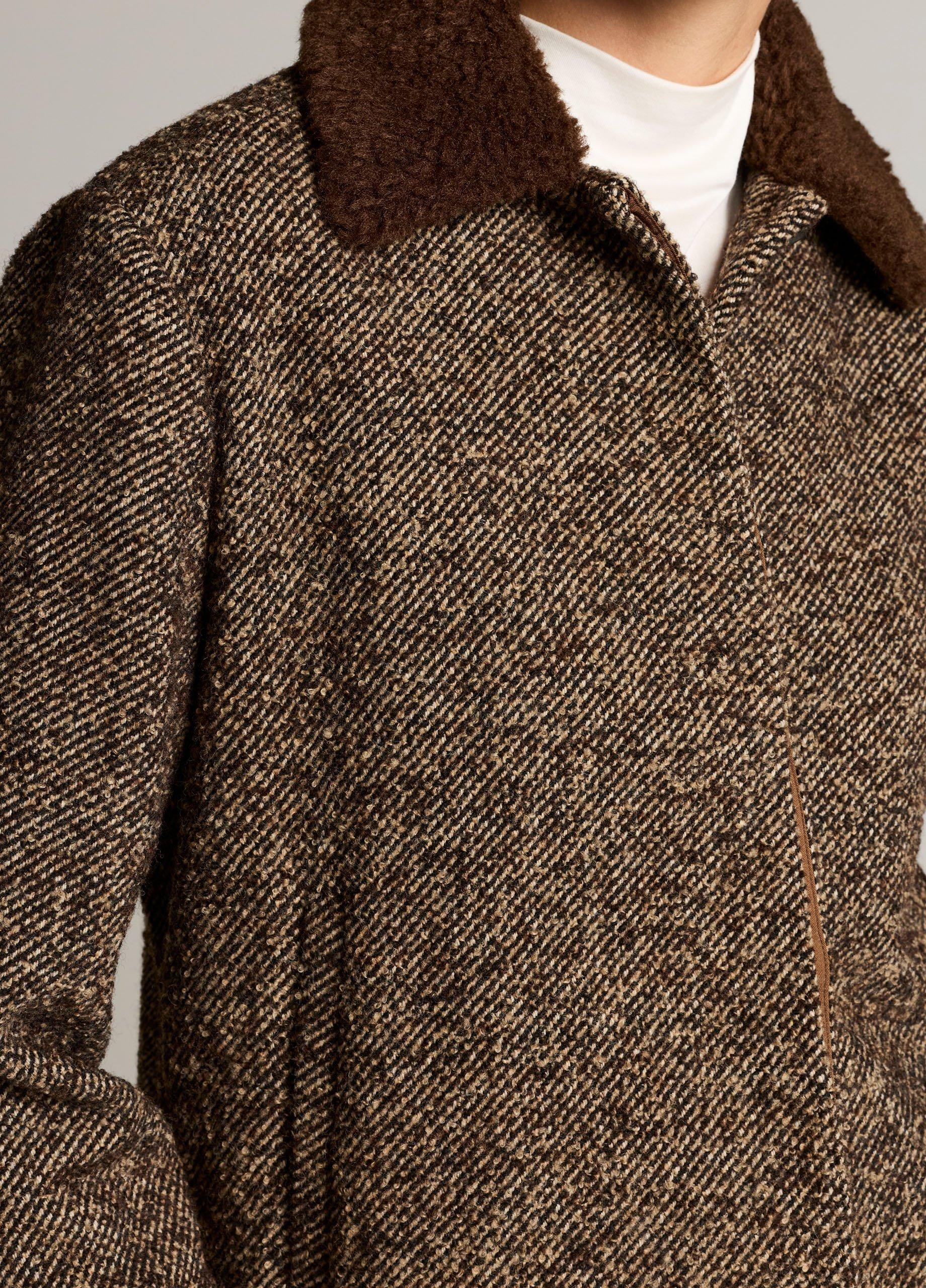 Contrast-Collar Boucl&eacute; Jacket image number 1
